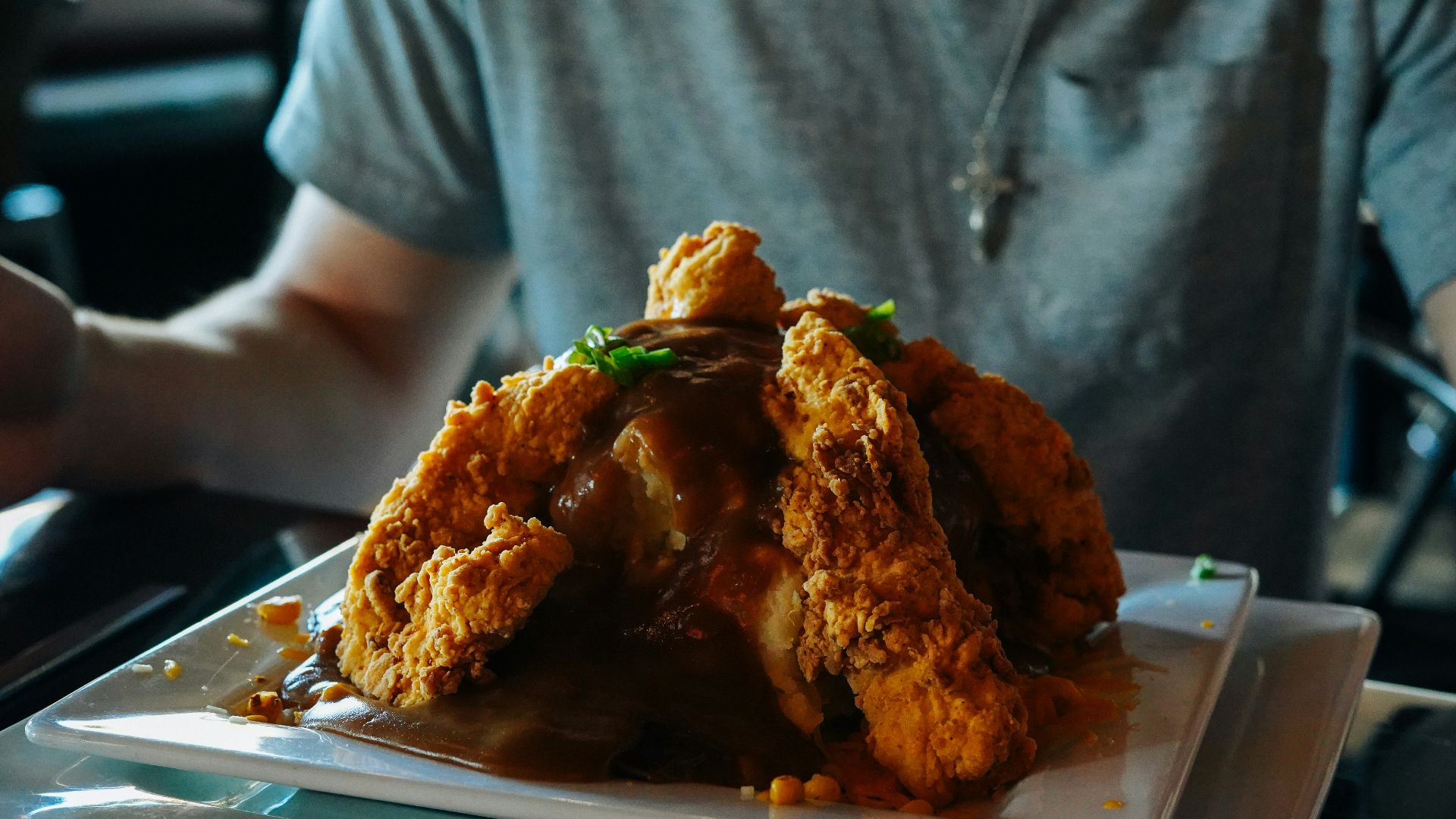 fried food on white ceramic plate