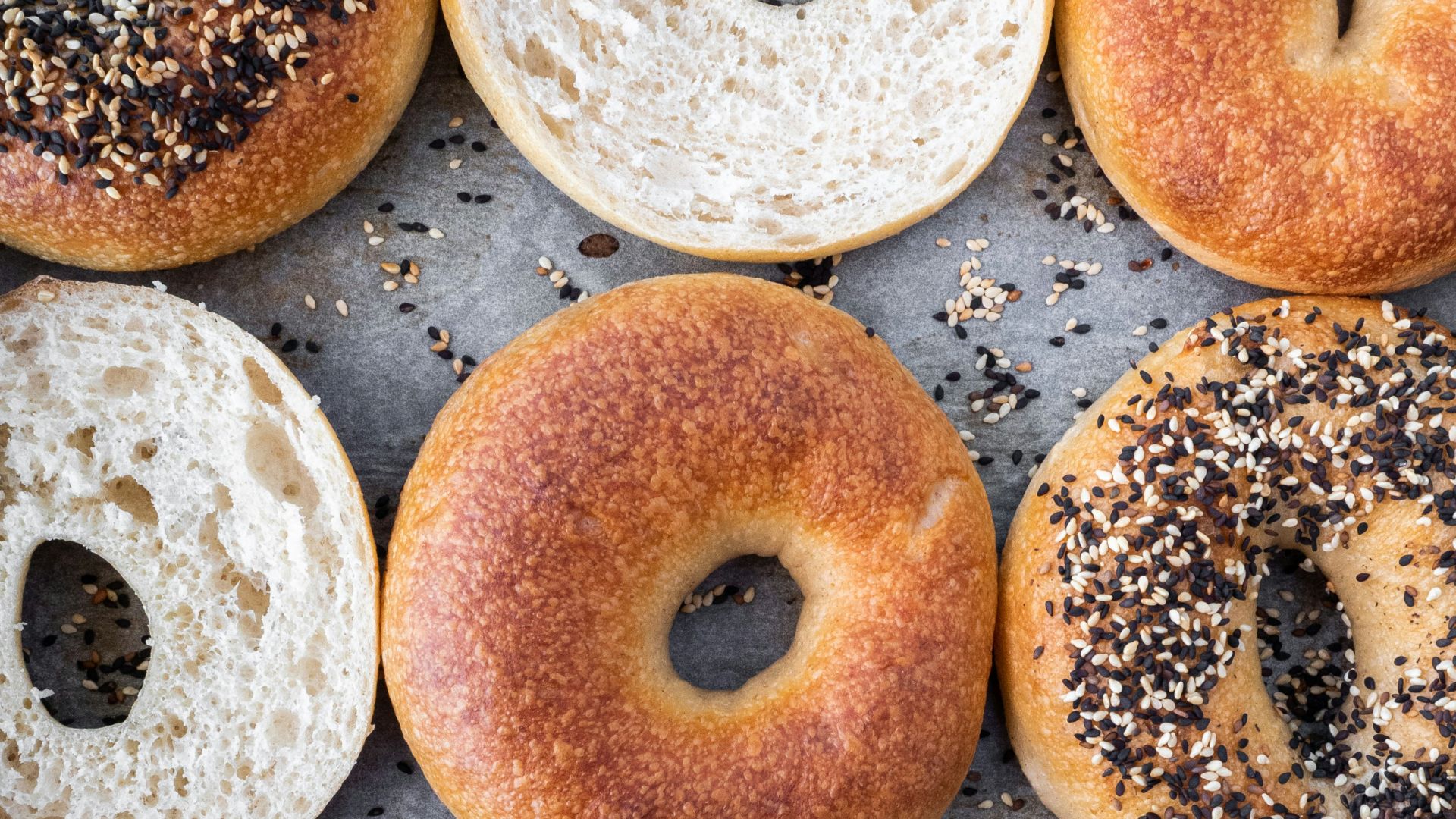 brown donuts on gray tray