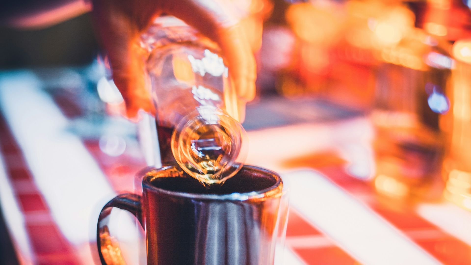 black ceramic mug on table