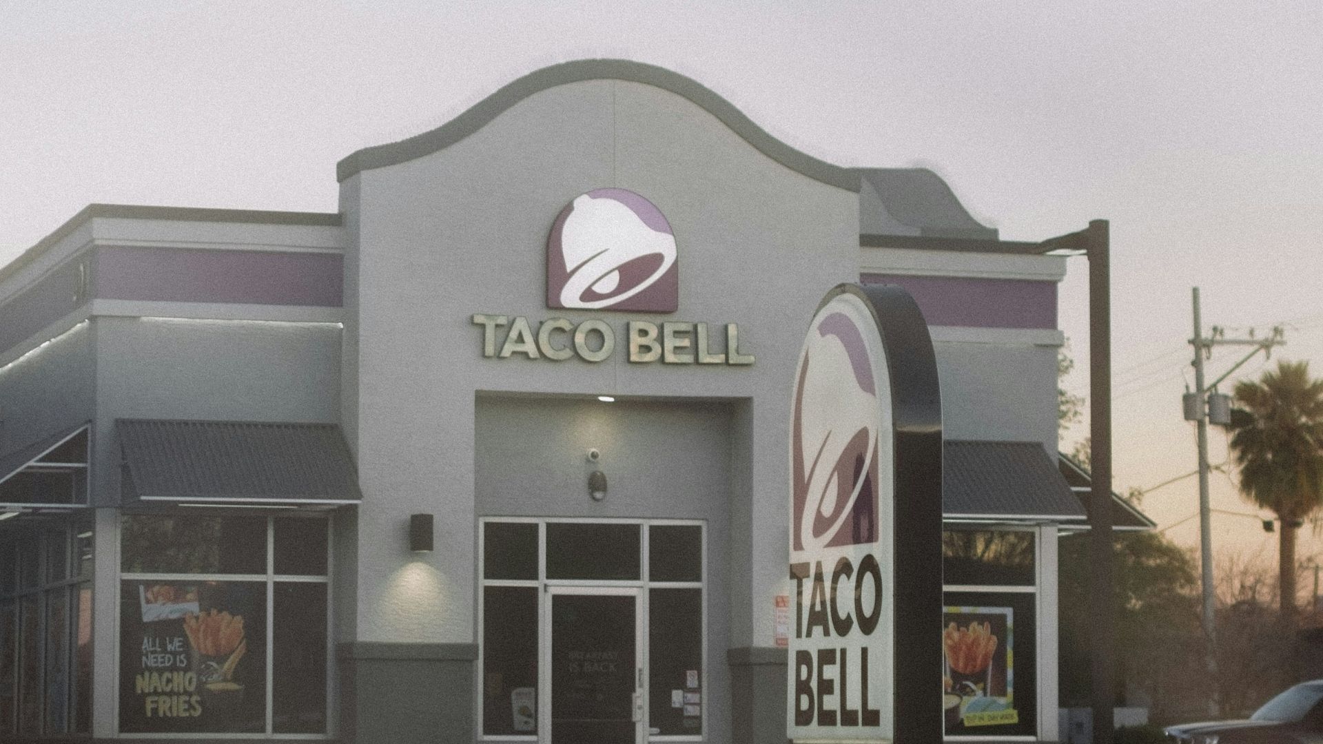 a building with a sign on the front of it