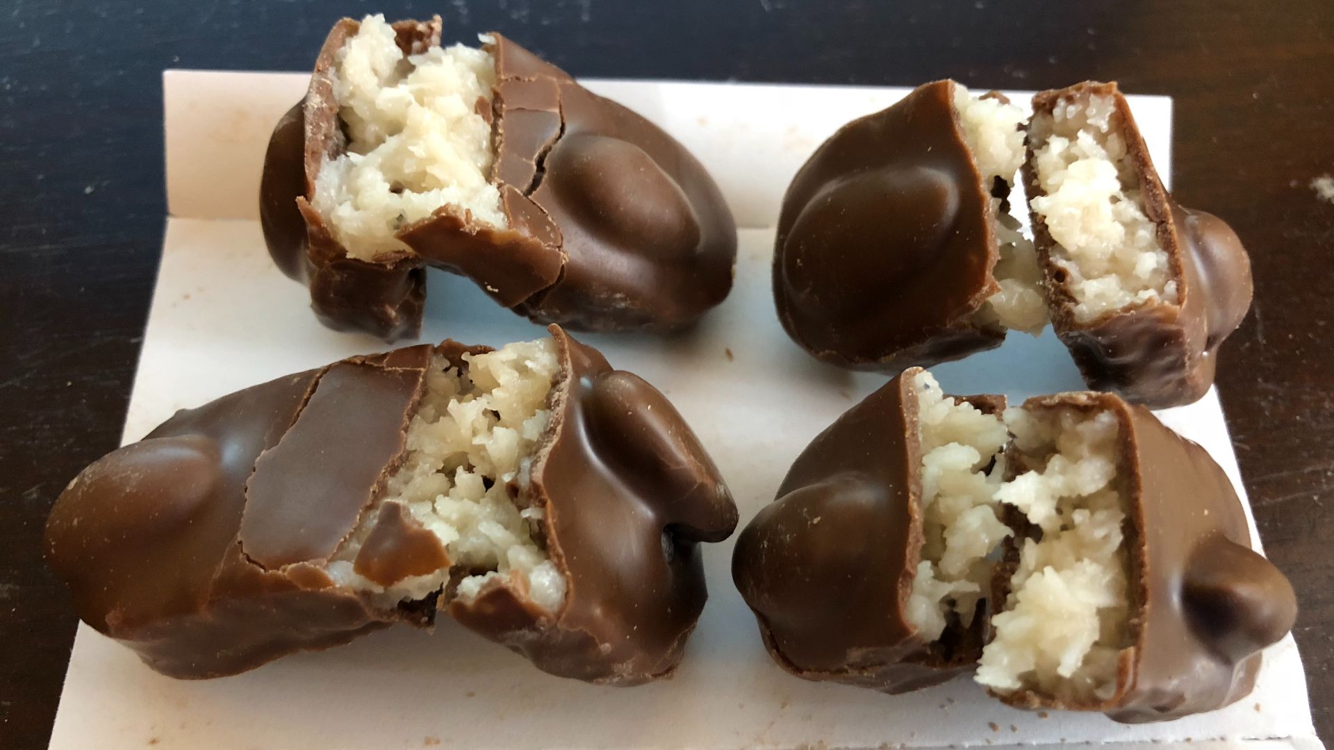 File:2019-01-29 06 21 34 A King Size Almond Joy with the pieces broken in two in the Franklin Farm section of Oak Hill, Fairfax County, Virginia.jpg