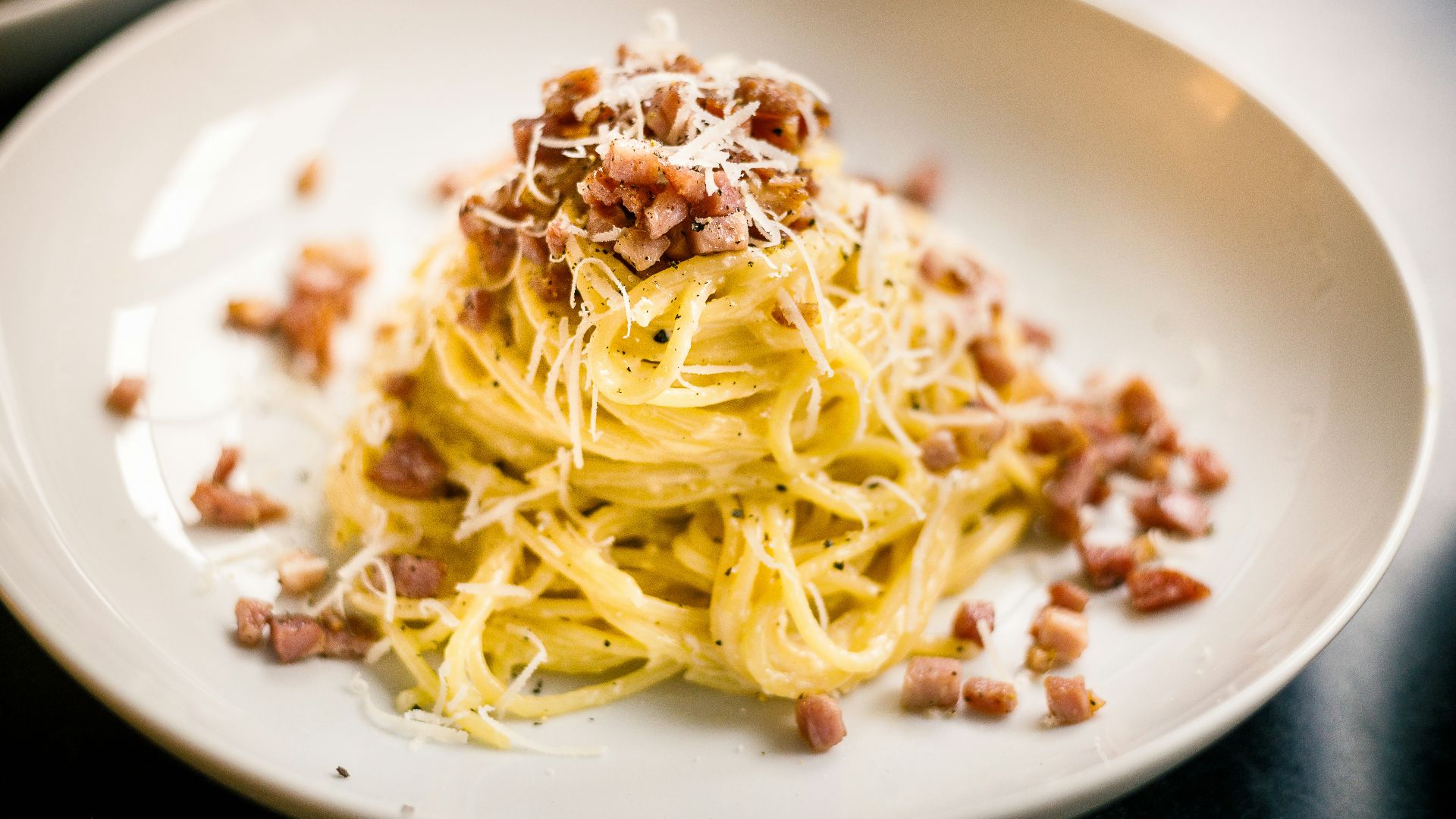 pasta on white ceramic plate