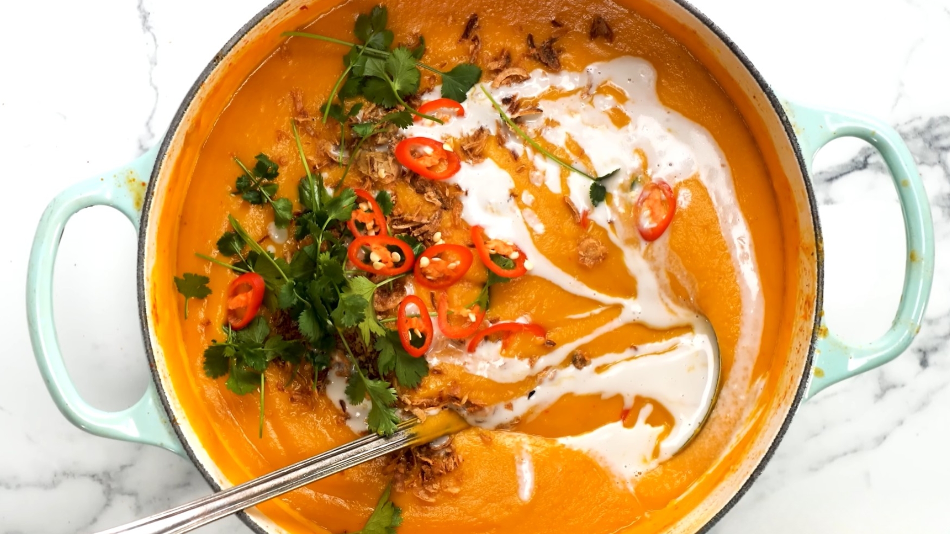 Thai Coconut Pumpkin Soup With Tofu