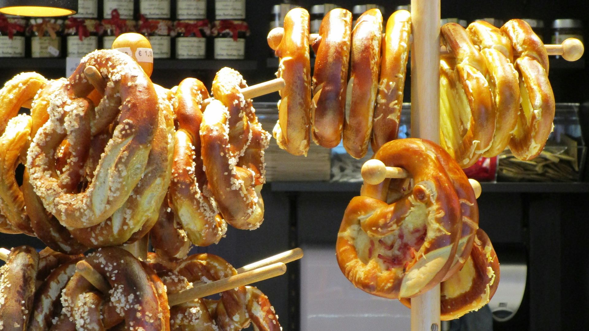 a group of sausages from a string