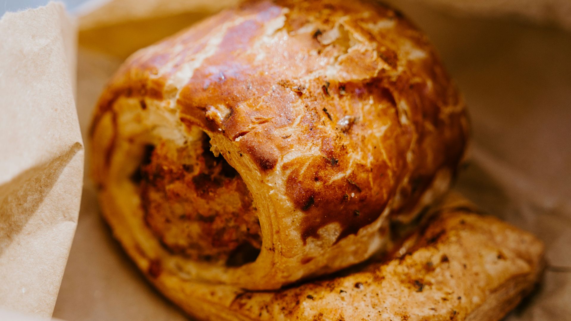bread on white ceramic plate