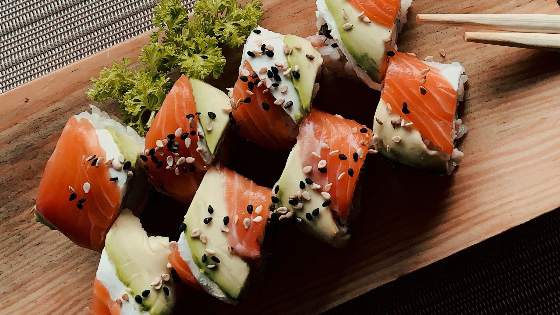 sushi on white ceramic plate