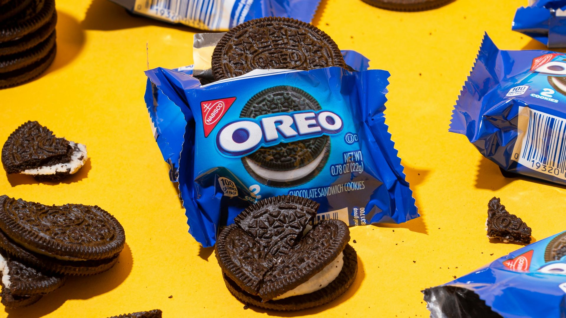 blue and yellow plastic pack