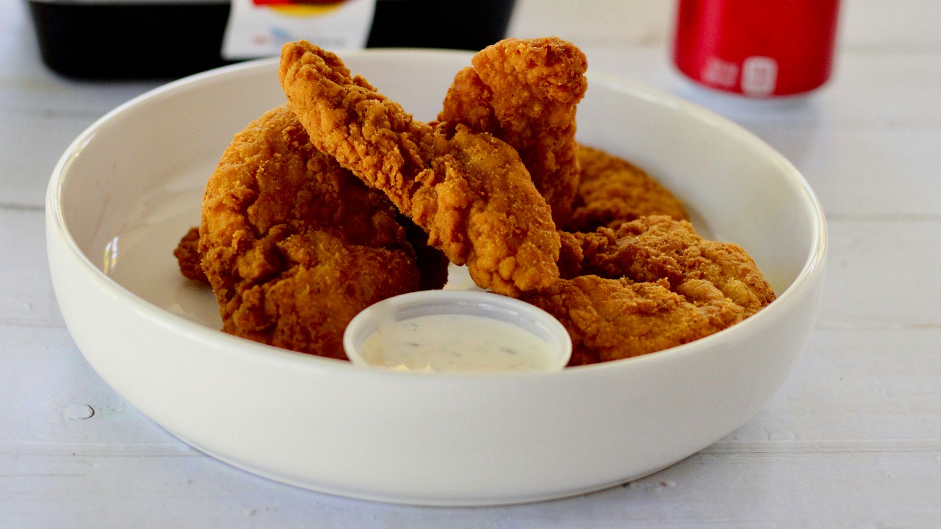 fried chicken on white ceramic plate