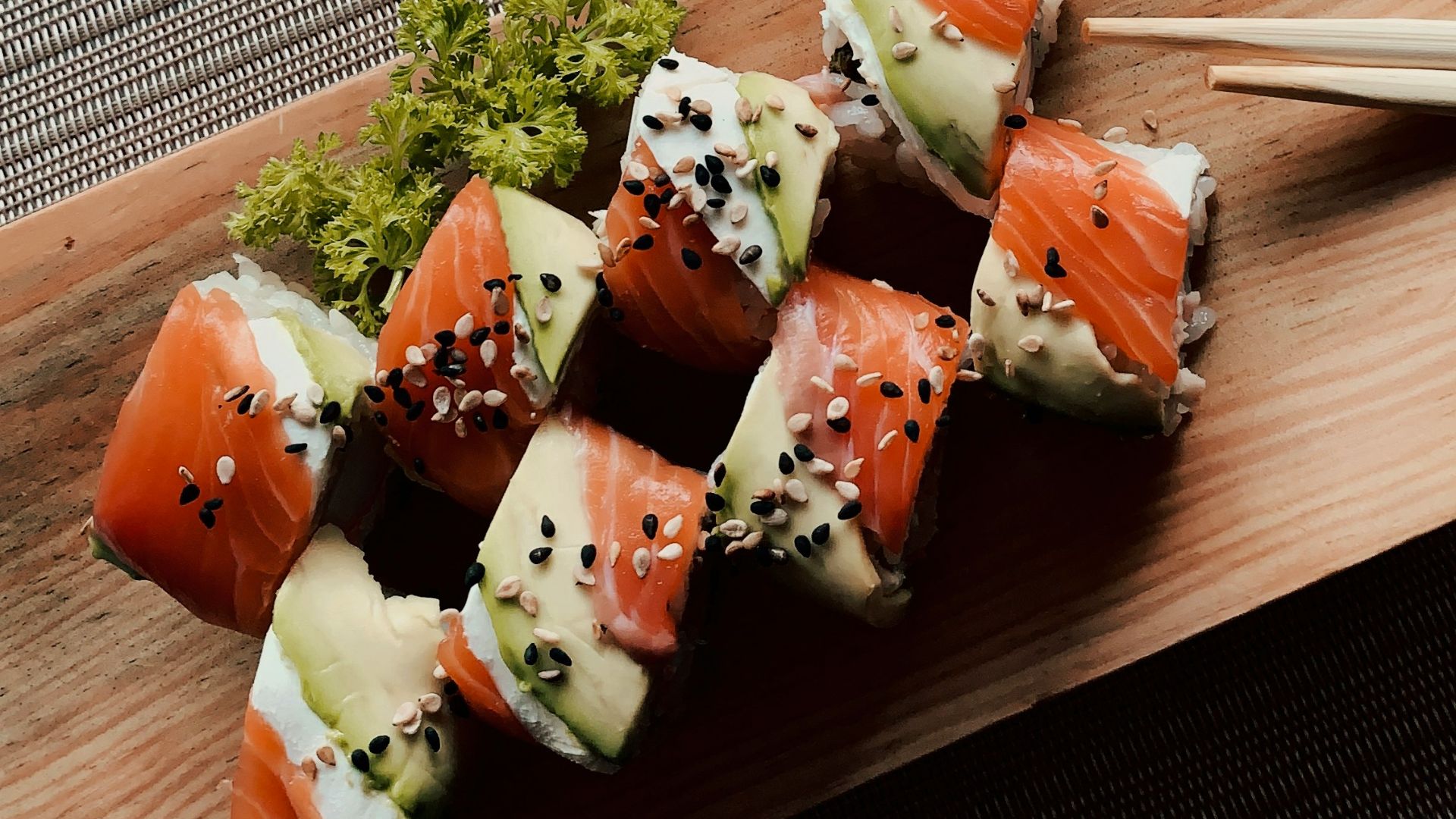 sushi on white ceramic plate