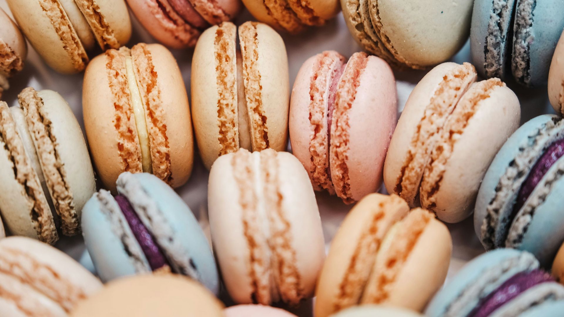 French macaroons with different colors