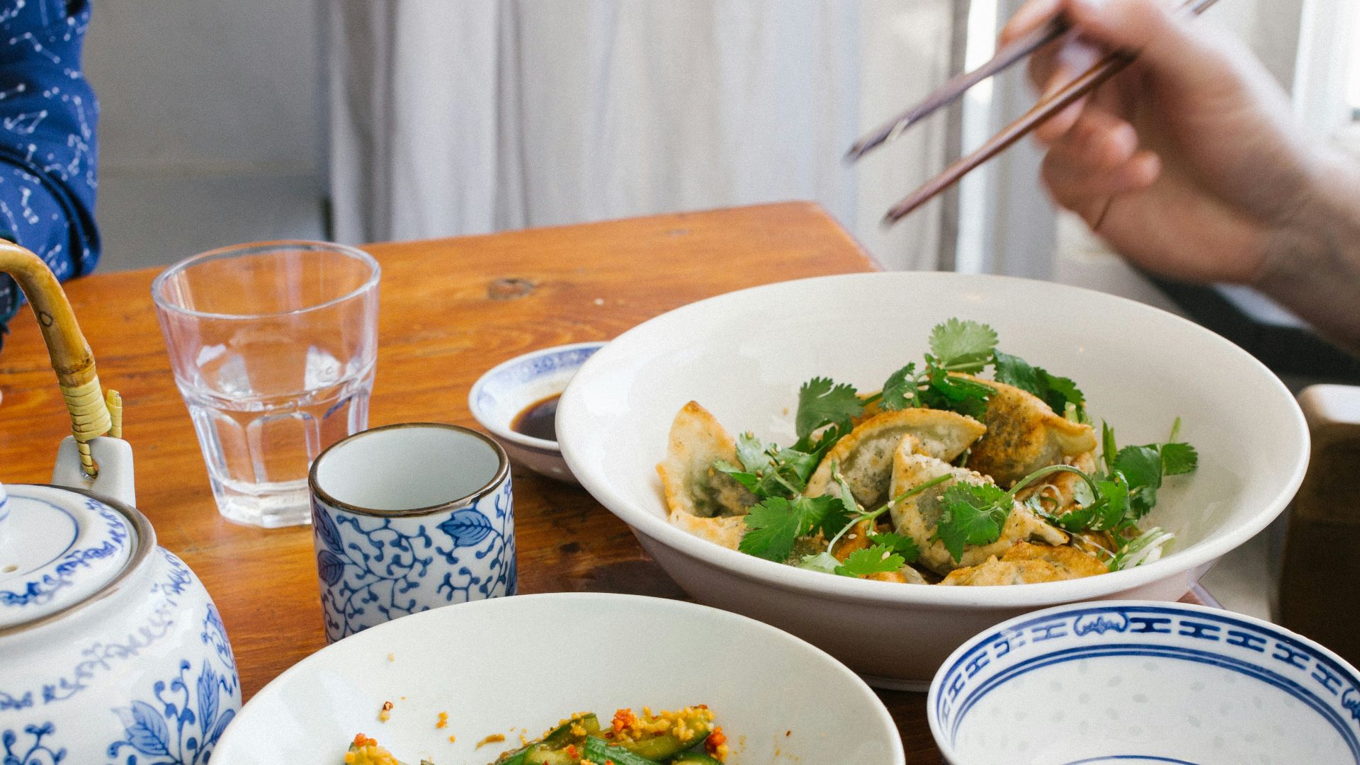 cooked food in bowls