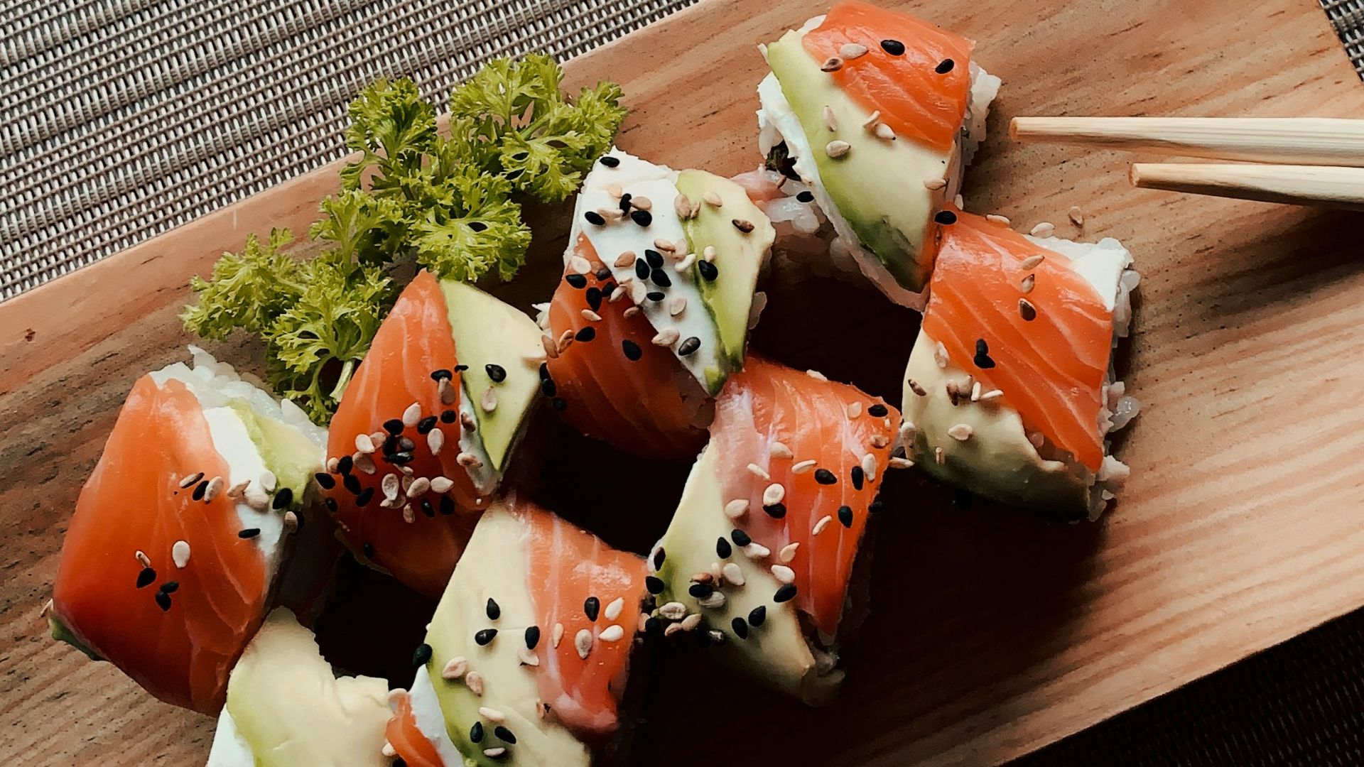 sushi on white ceramic plate