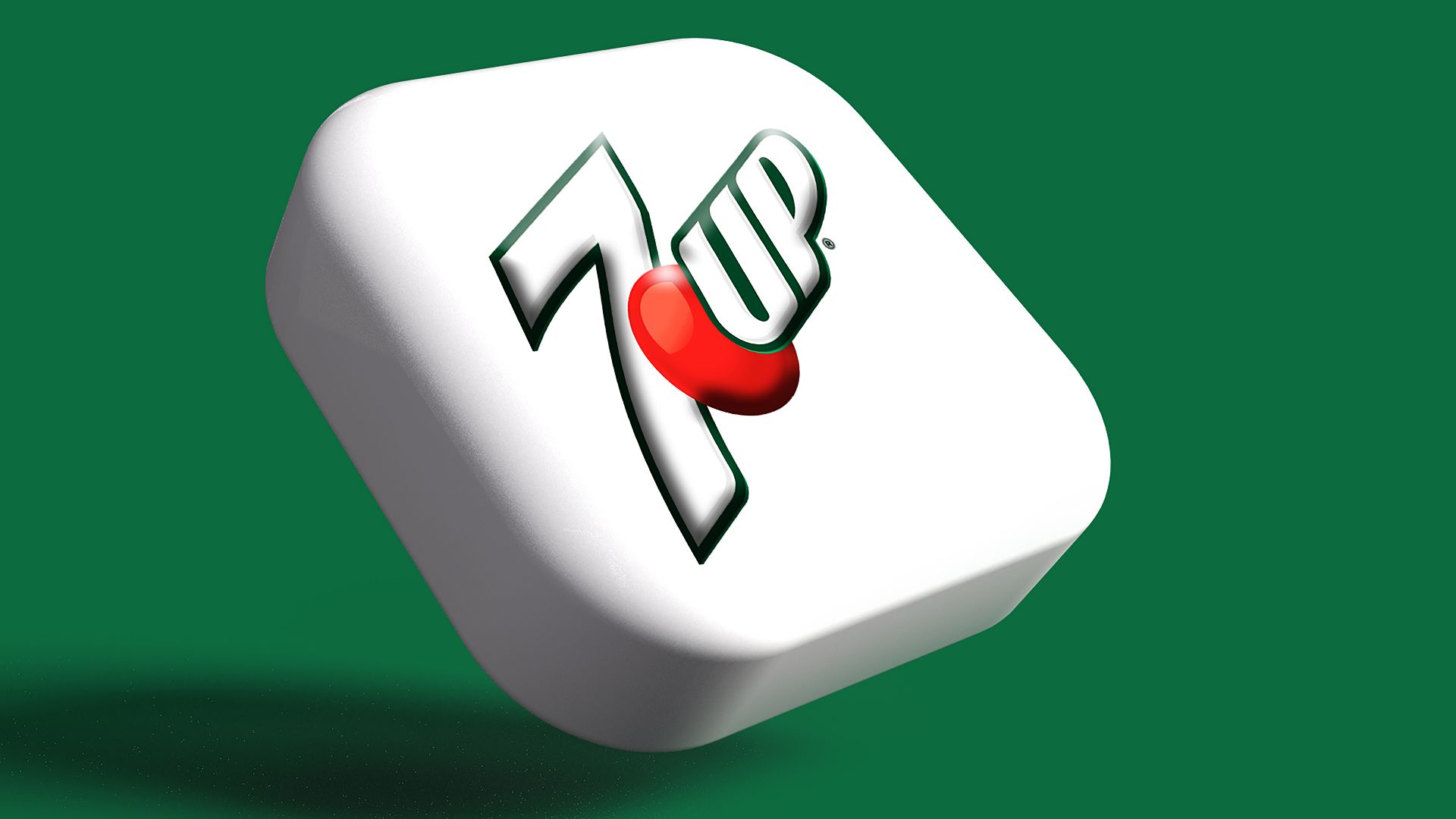 a white dice with a red heart on it