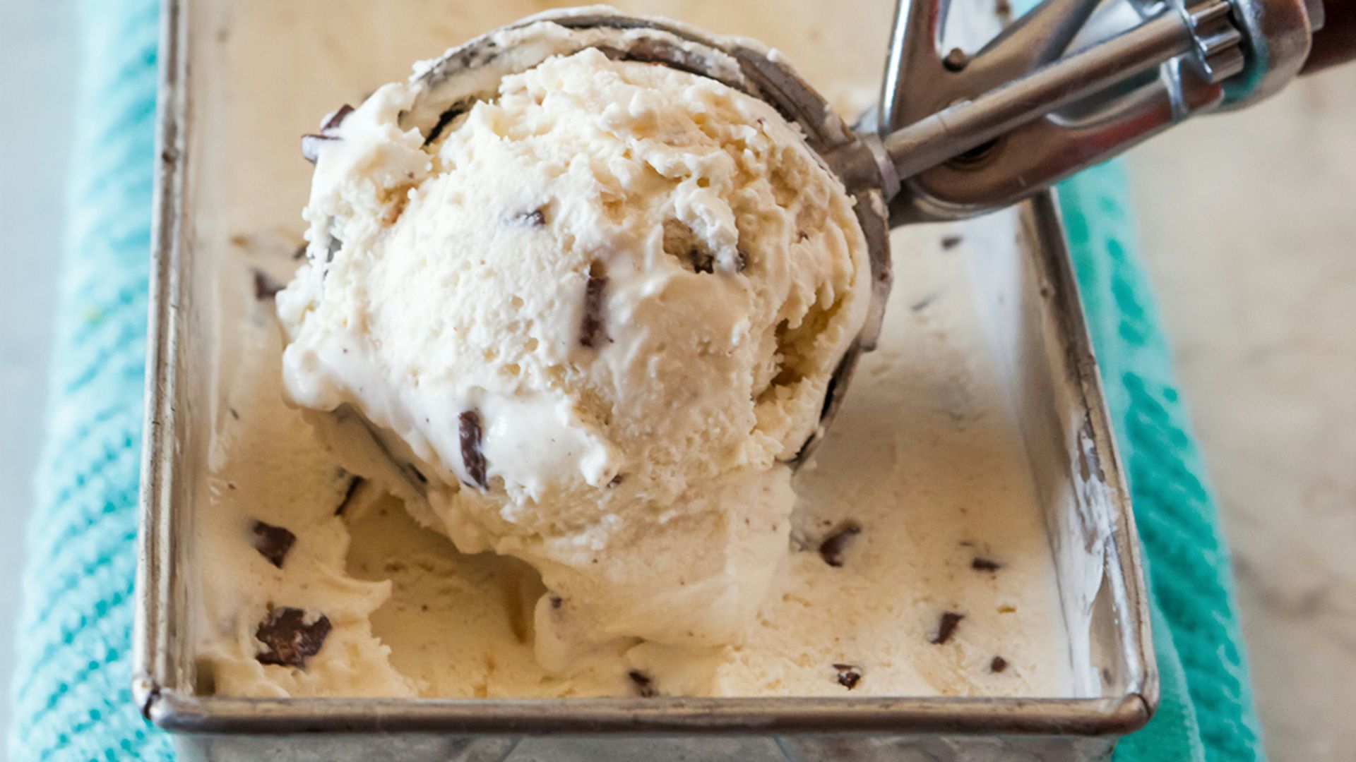 ice cream on stainless steel tray