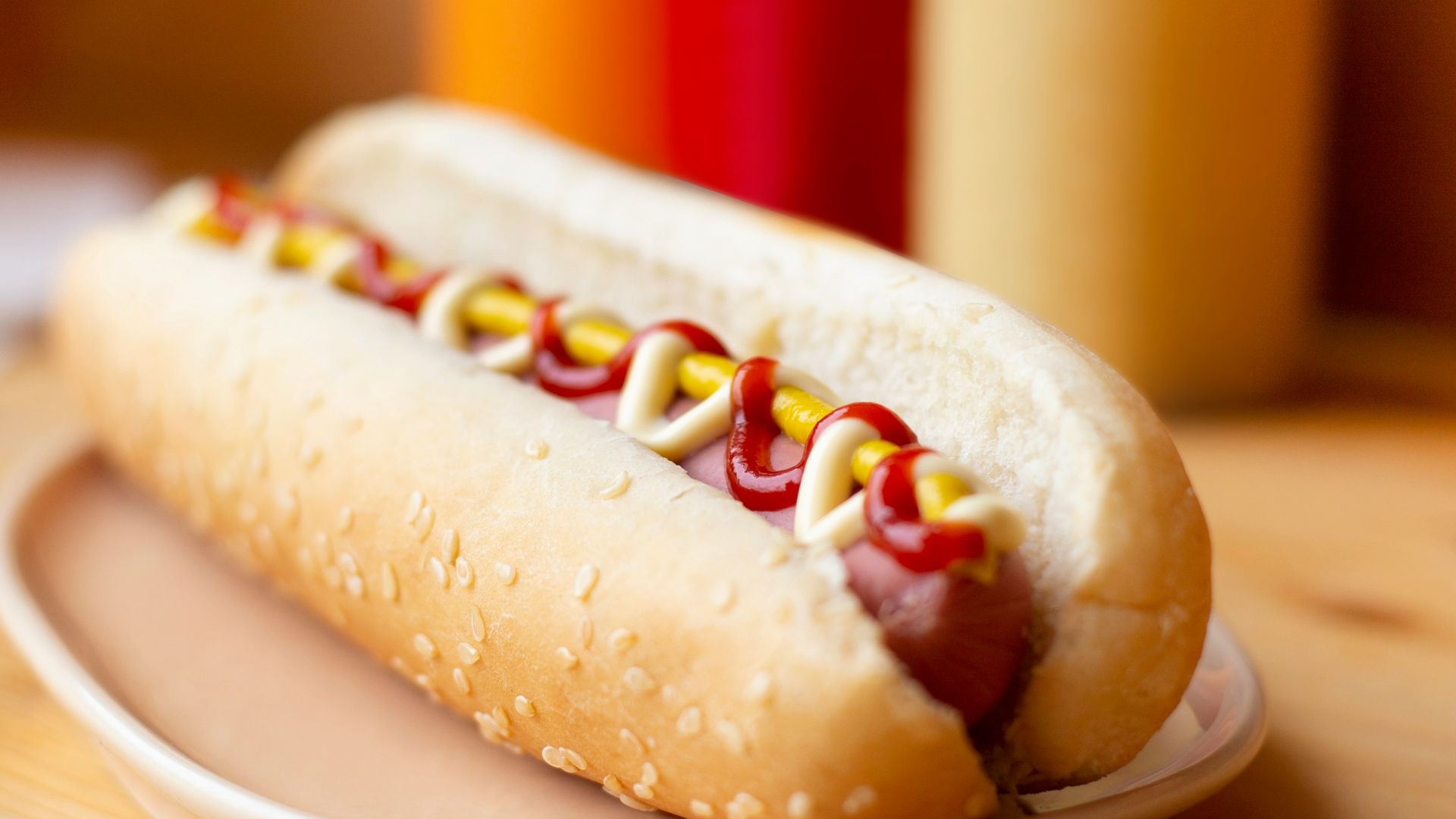 hotdog sandwich on white plate