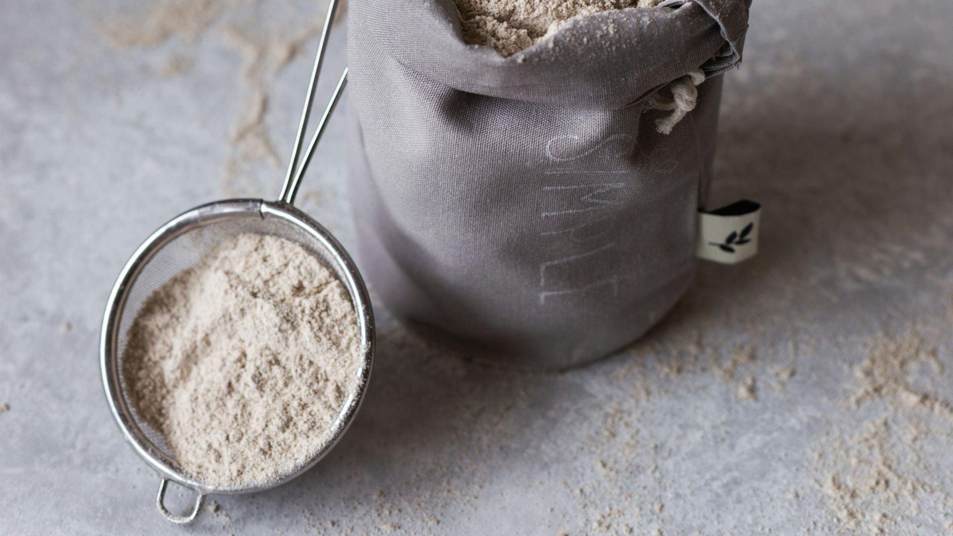 stainless steel cup with brown powder