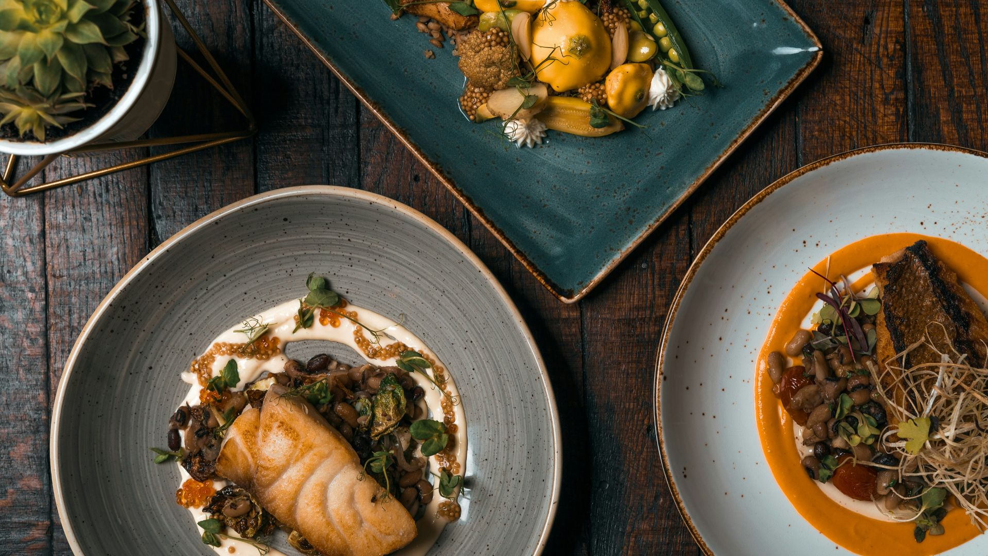 cooked food on gray ceramic plate