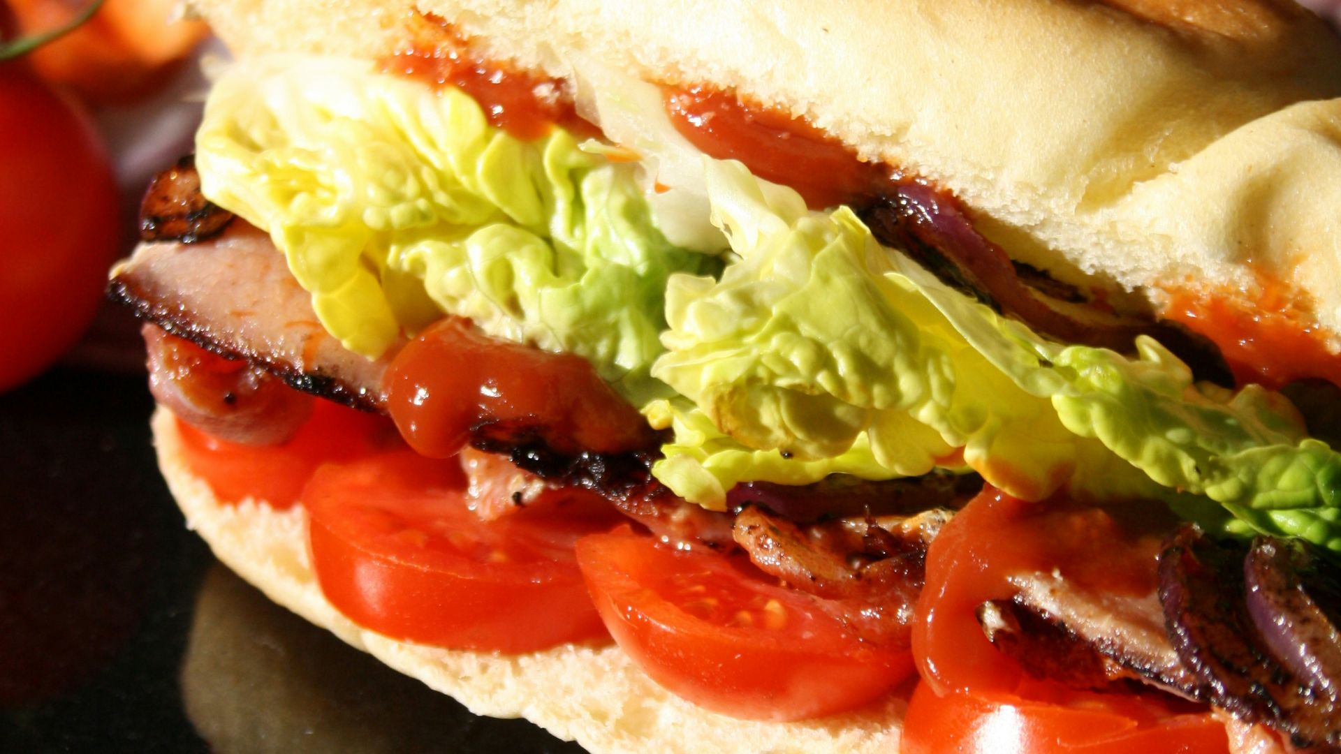 A close up of a sandwich on a table