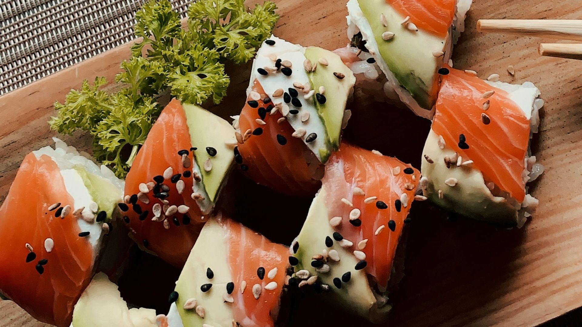 sushi on white ceramic plate