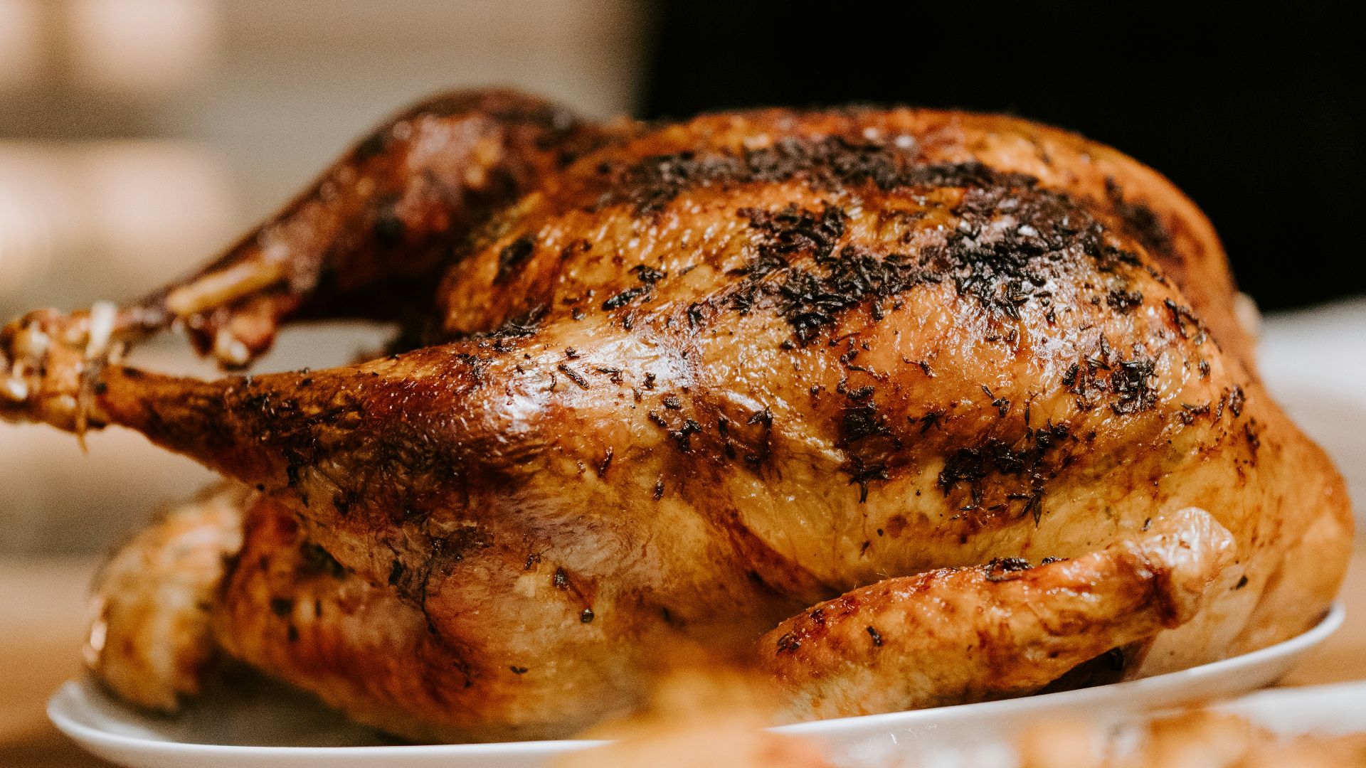roasted chicken on white ceramic plate