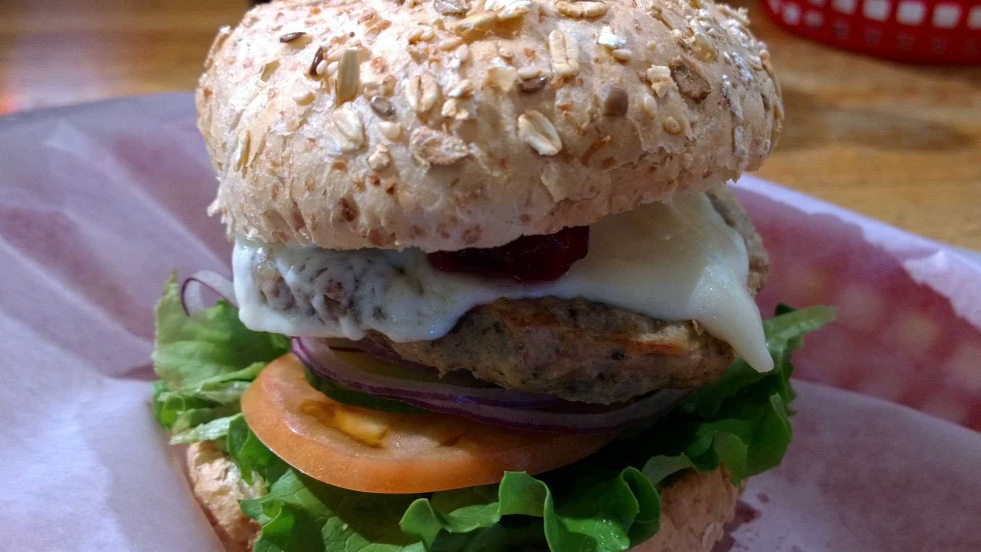 File:Turkey and cranberry burger from Ingrid's in Whistler (12209834745).jpg