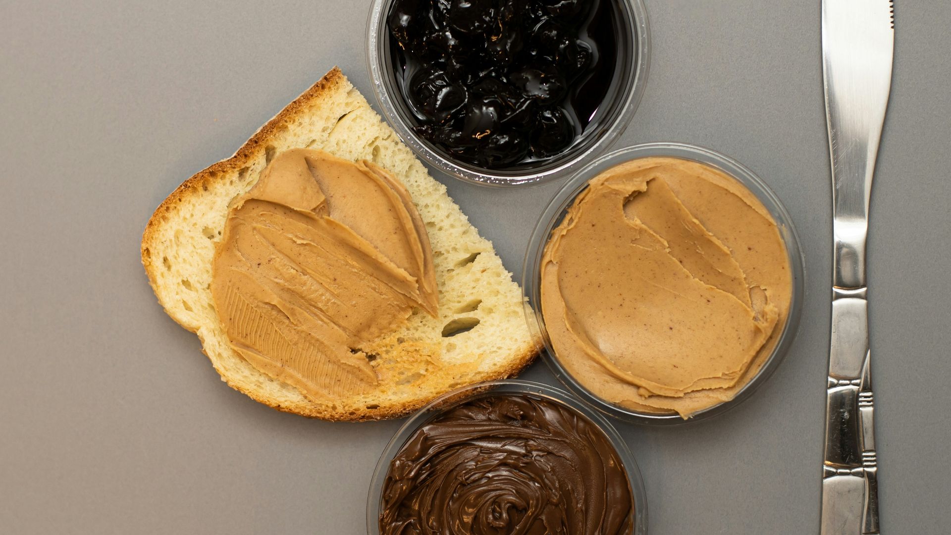 a sandwich with peanut butter and jelly on it