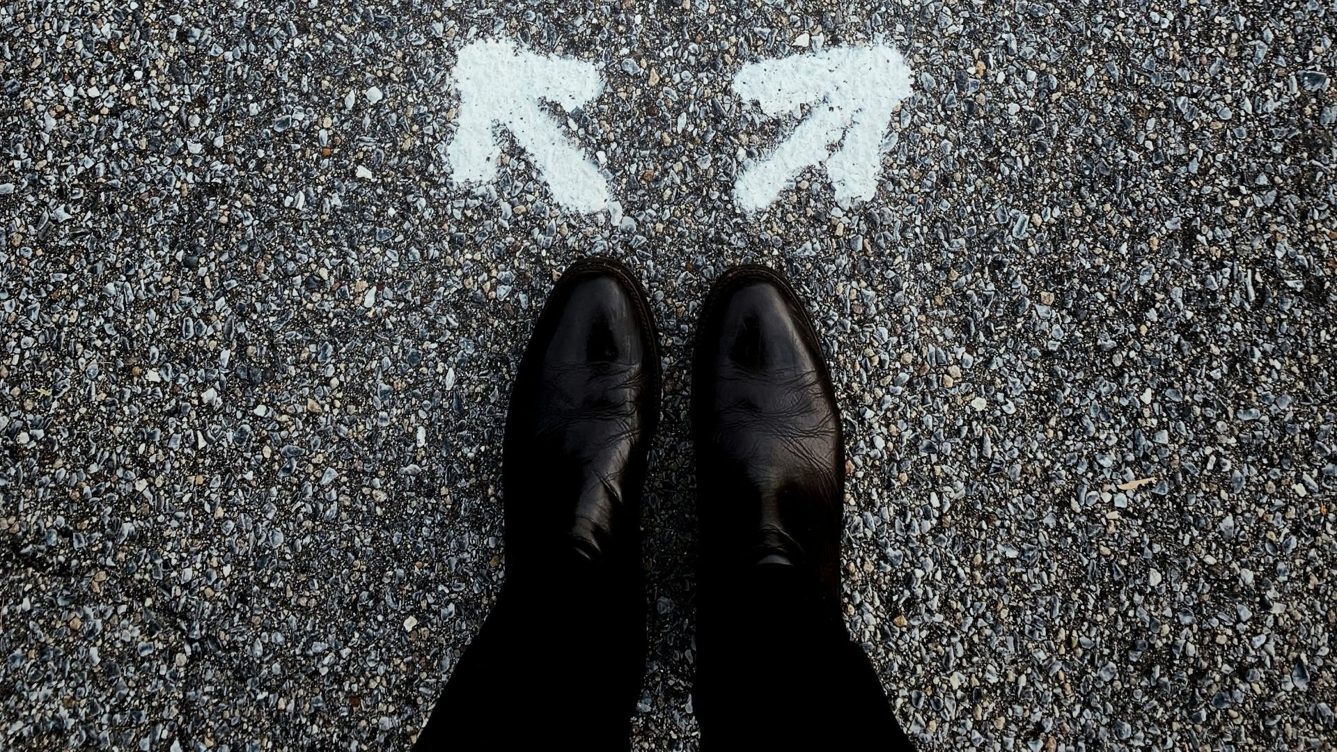 a person standing in the middle of a street