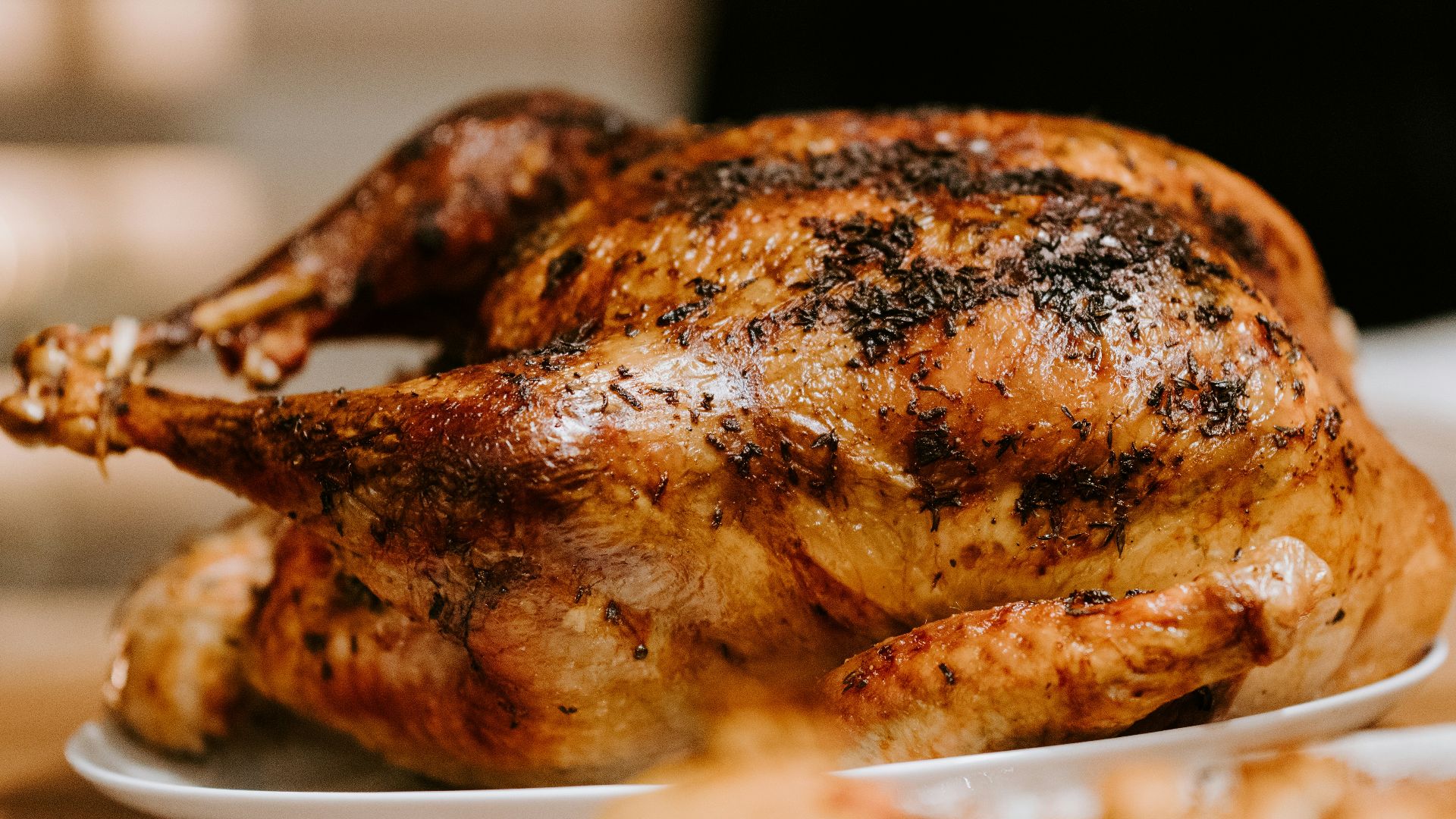 roasted chicken on white ceramic plate