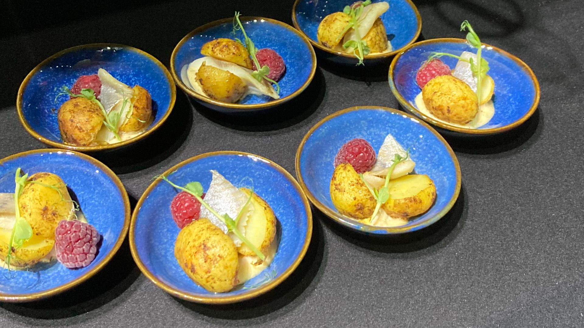 File:Wikimania 2024 food herring and new potatoes and raspberry.jpg