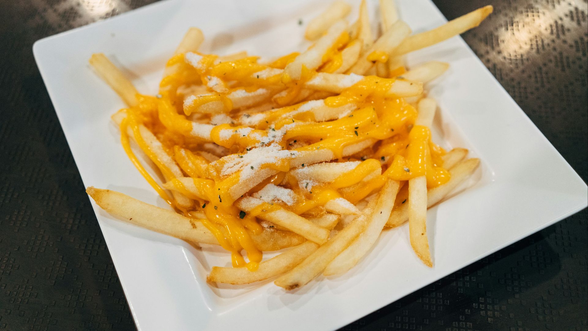 a plate of french fries