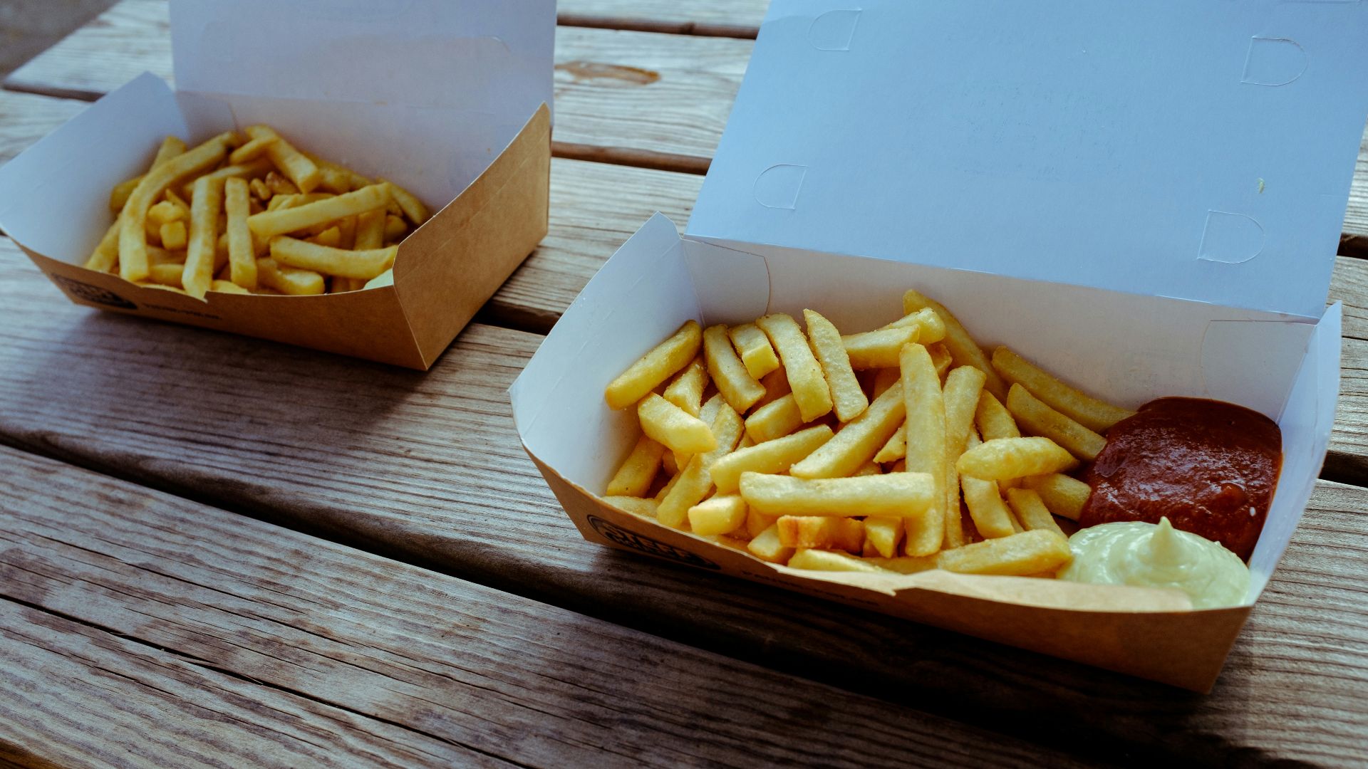 two French fries boxes