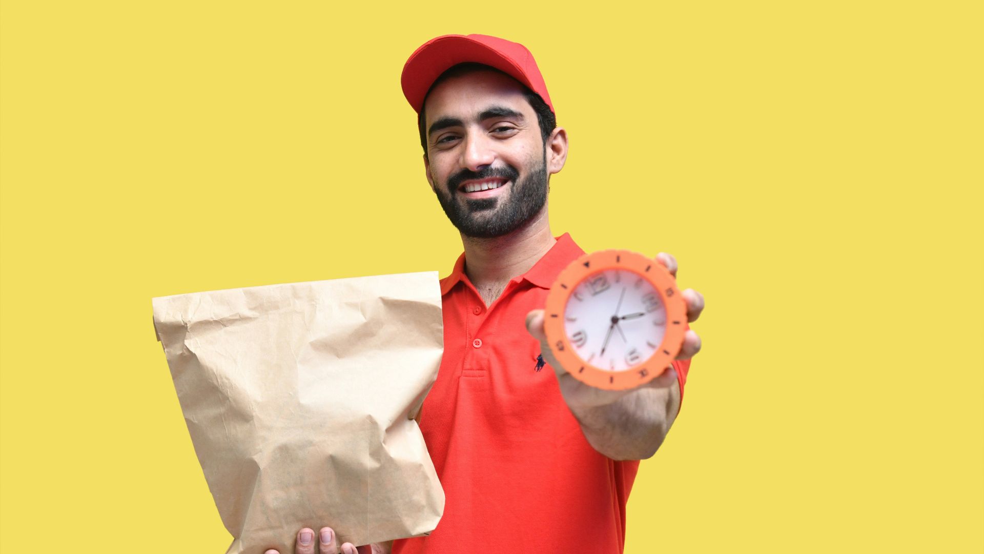 a person holding a clock