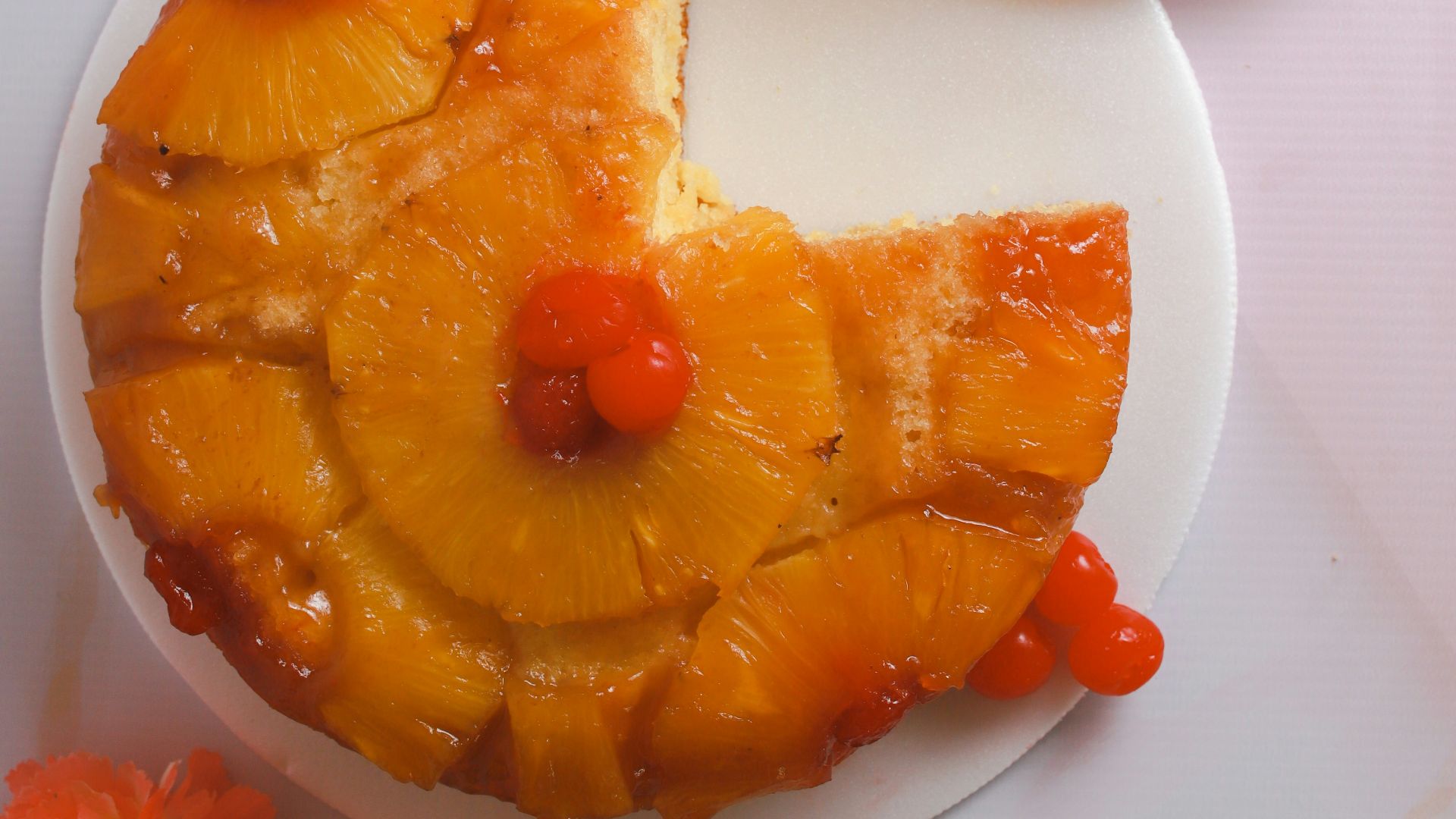 a pineapple upside down cake on a plate