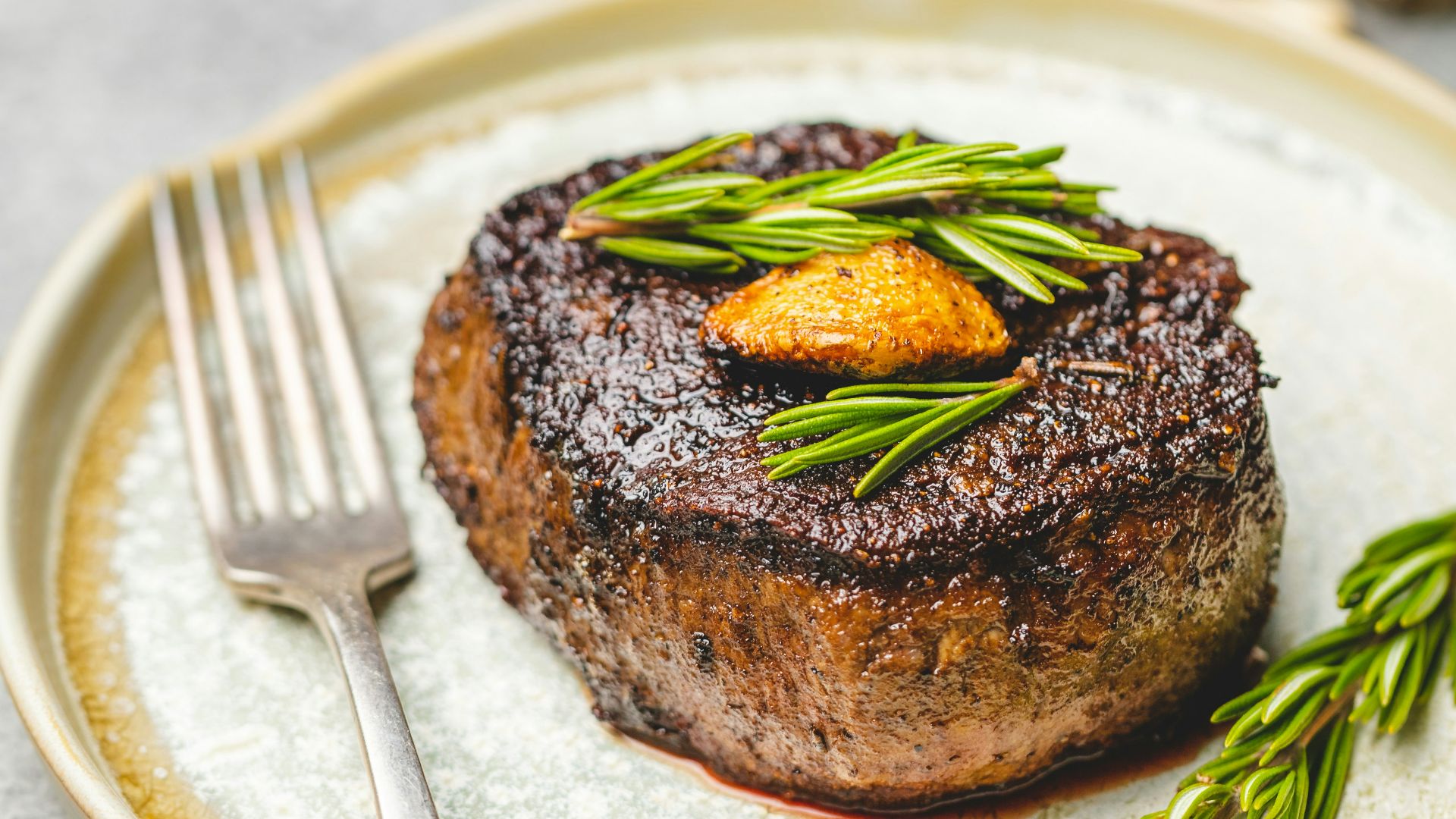 beef steak with fork