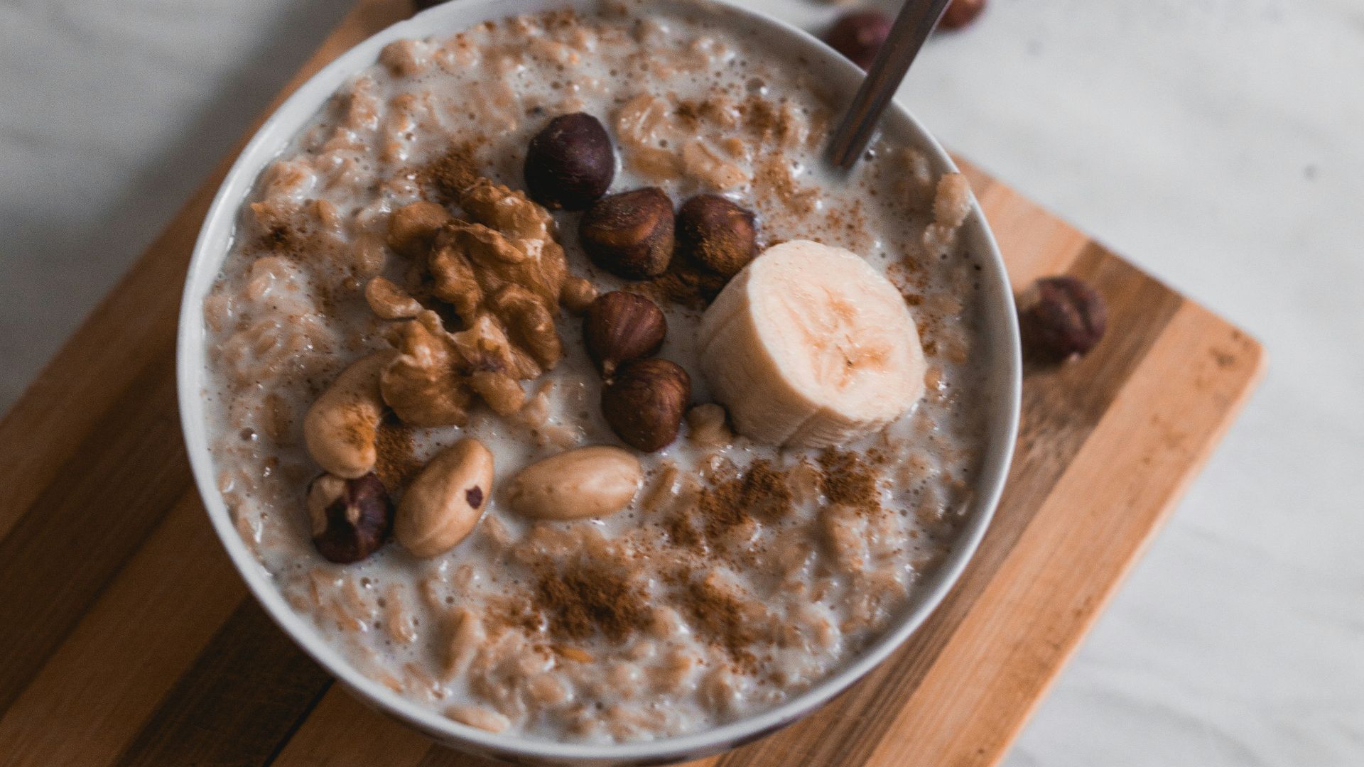 oatmeal in white bowl