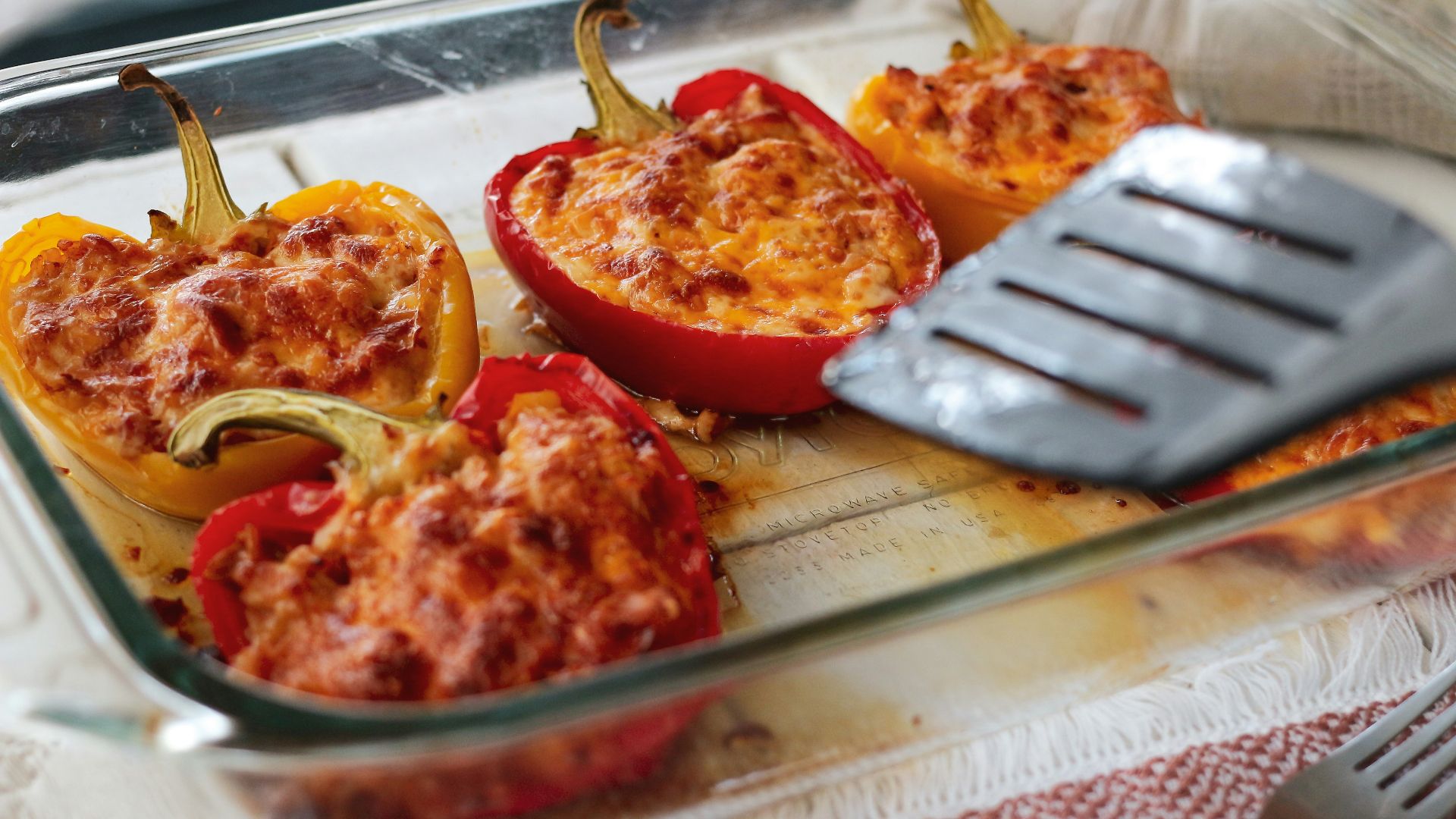 stainless steel fork on red sauce