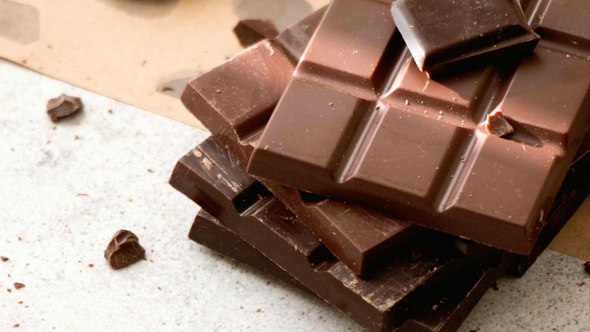 chocolate bars on white table