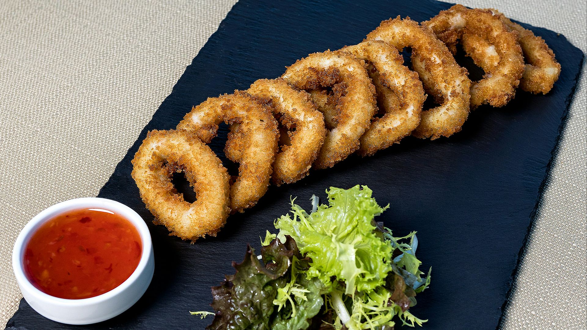 fried food on black textile
