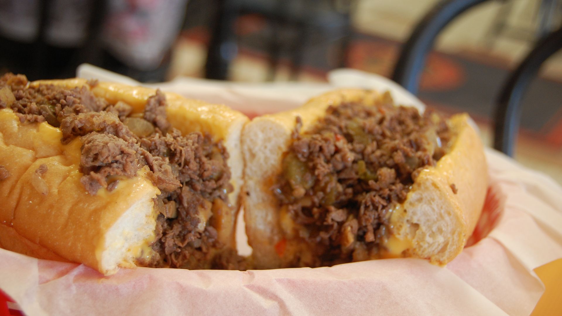 File:Cheesesteak sandwich at a restaurant.jpg