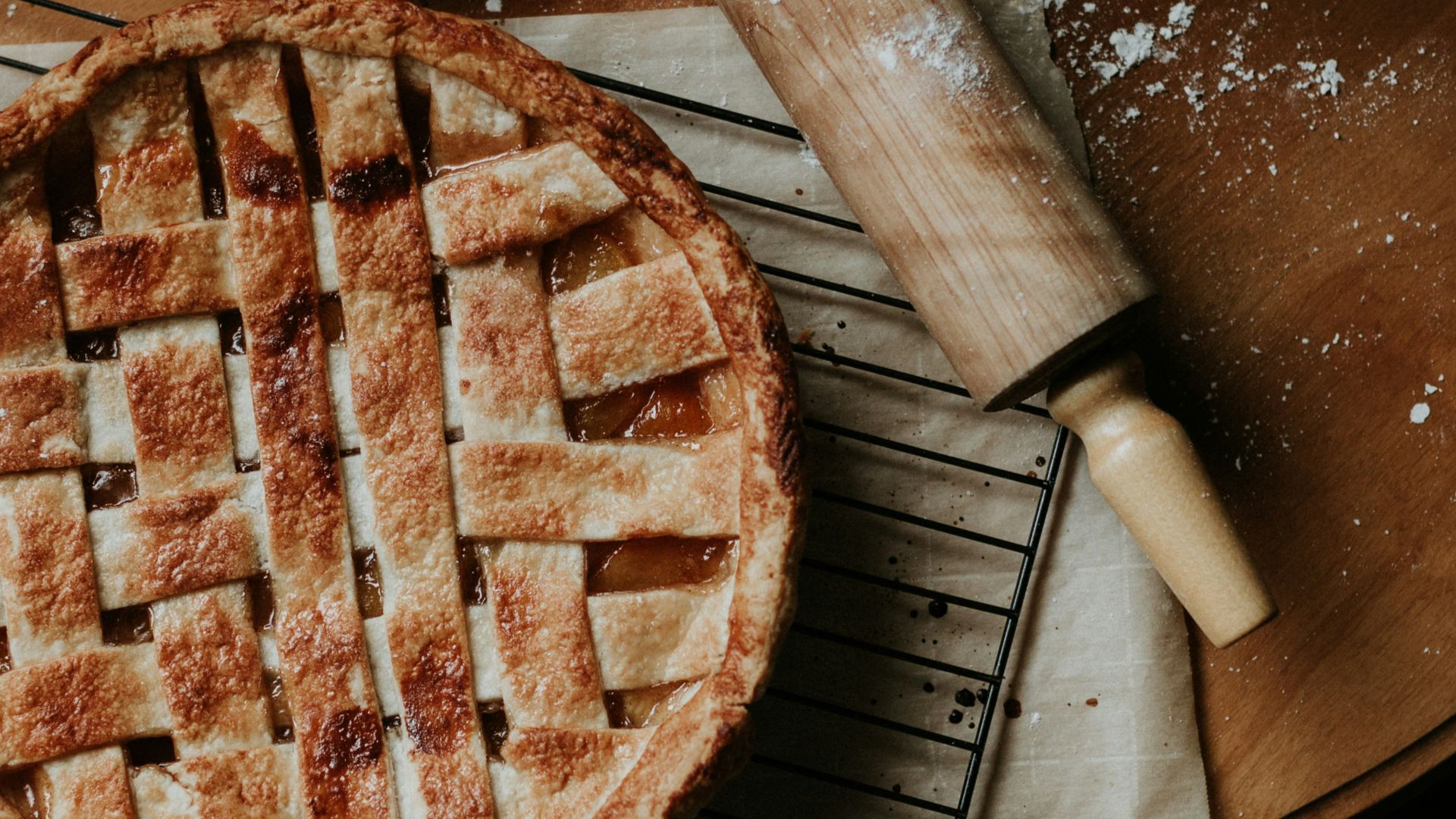 brown pie on brown wooden table
