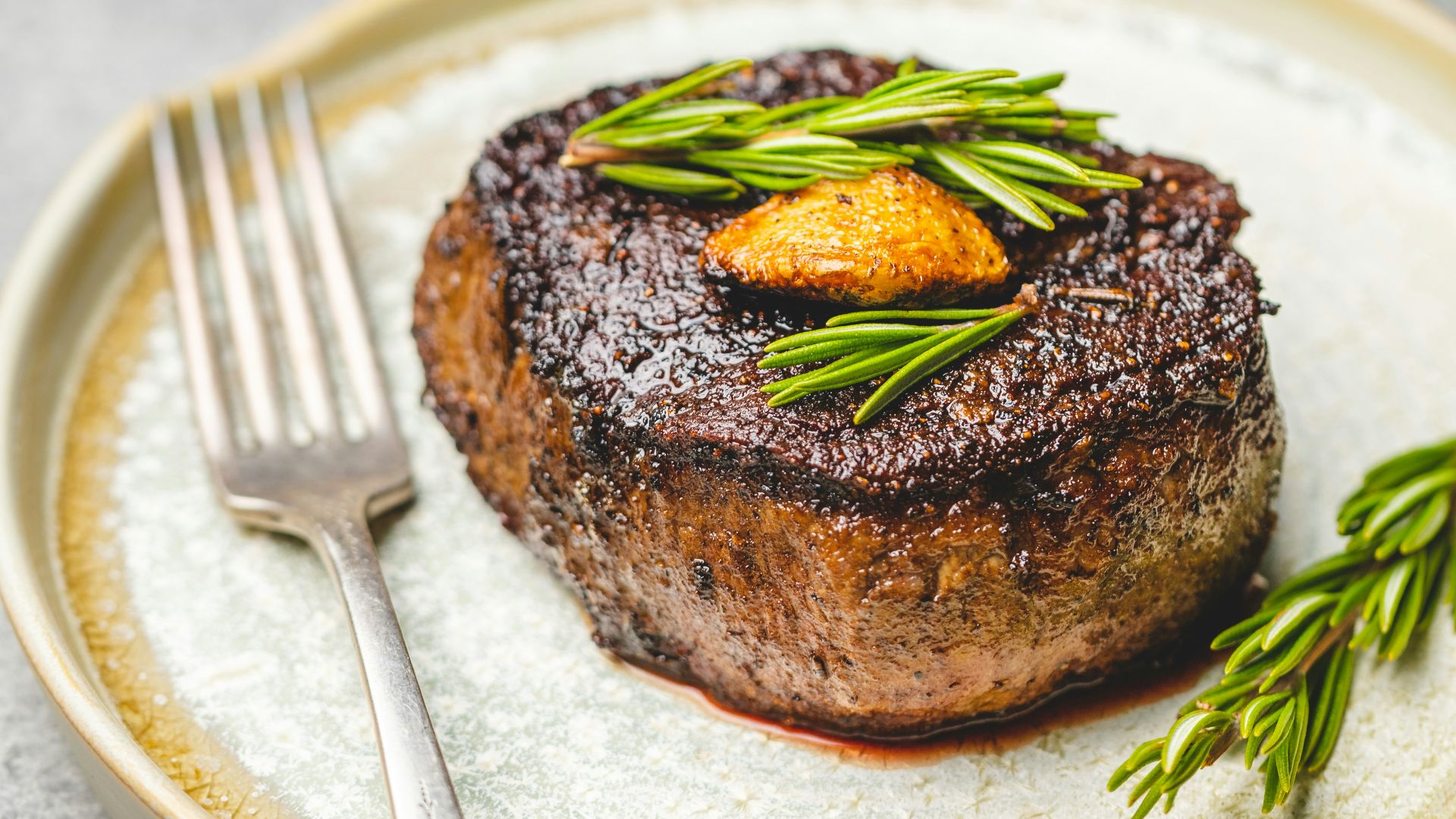 beef steak with fork