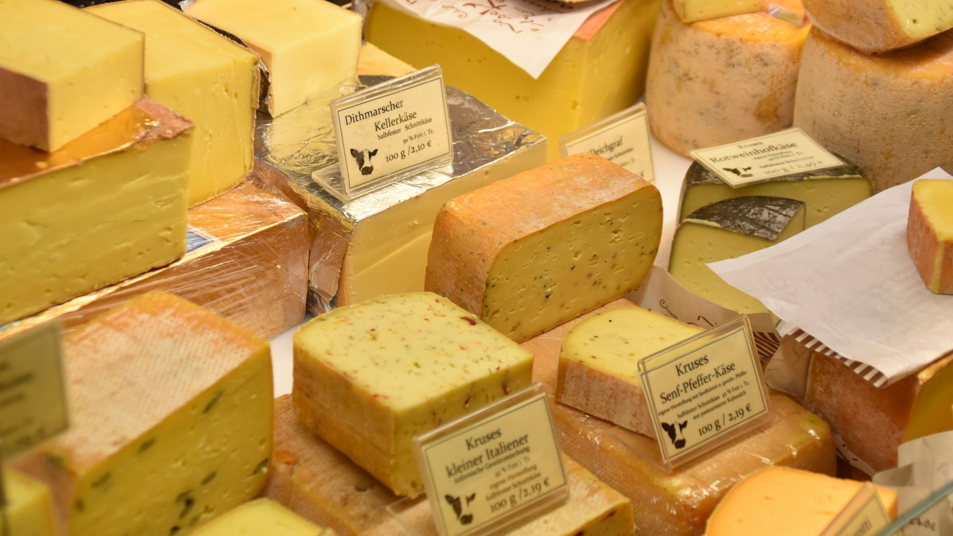 assorted pile of cheese