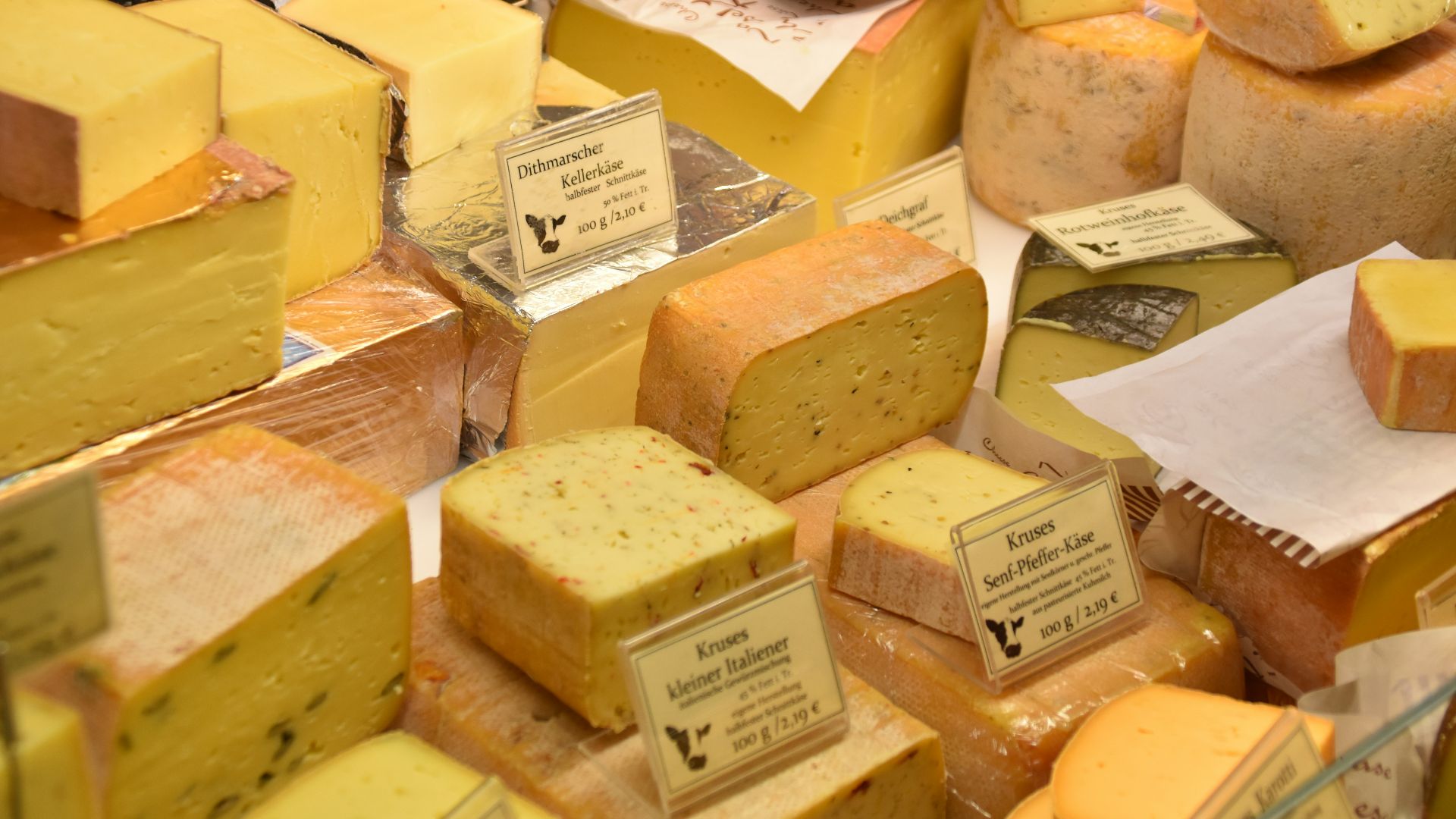 assorted pile of cheese