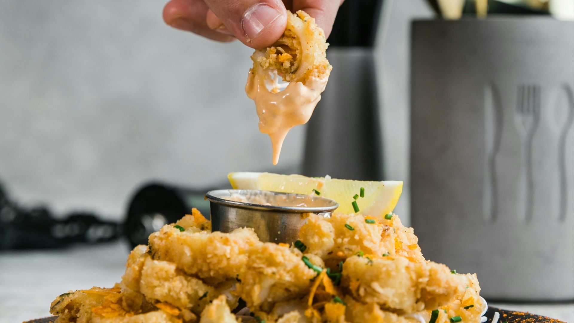 cooked food on black surface