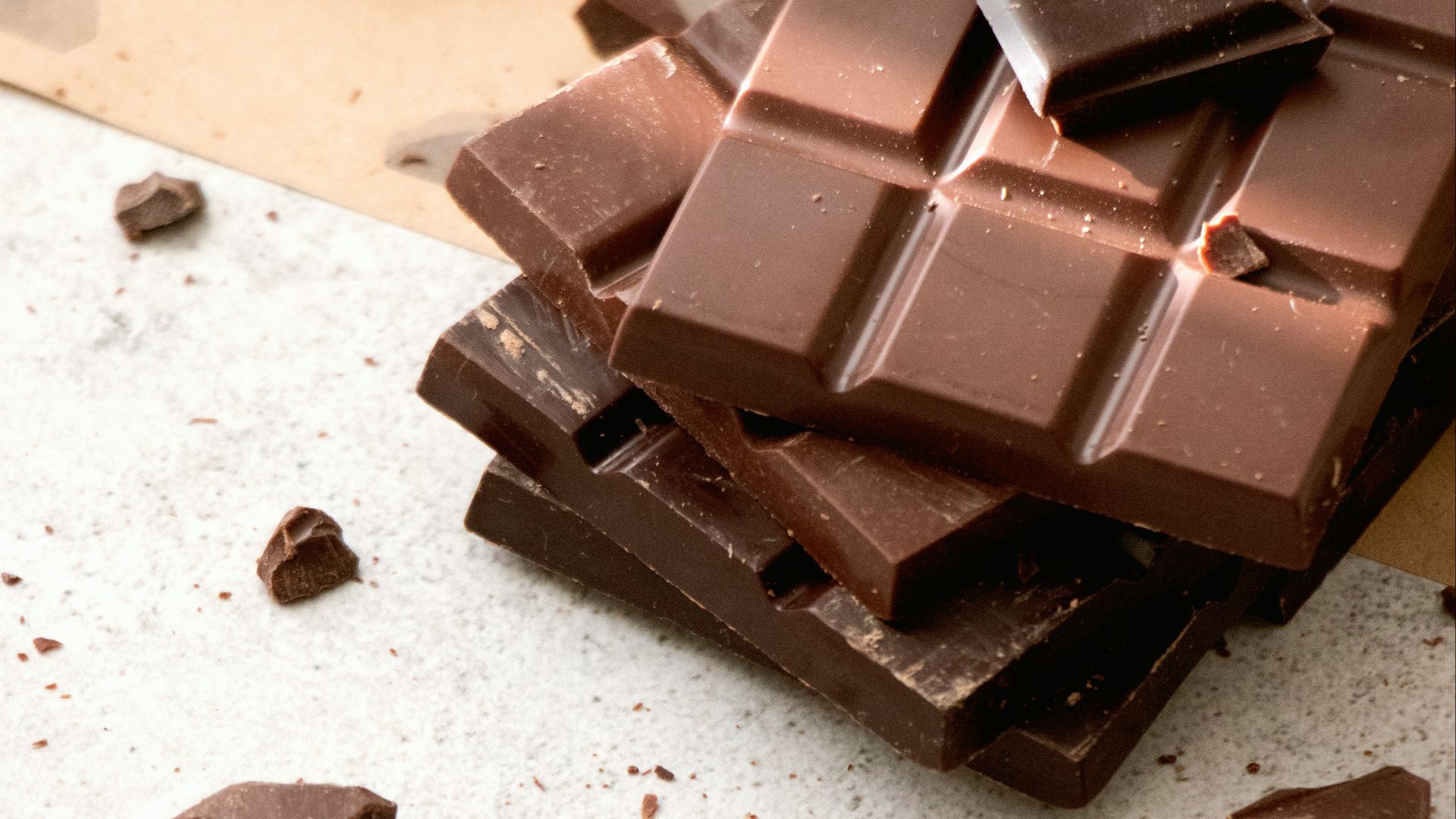 chocolate bars on white table