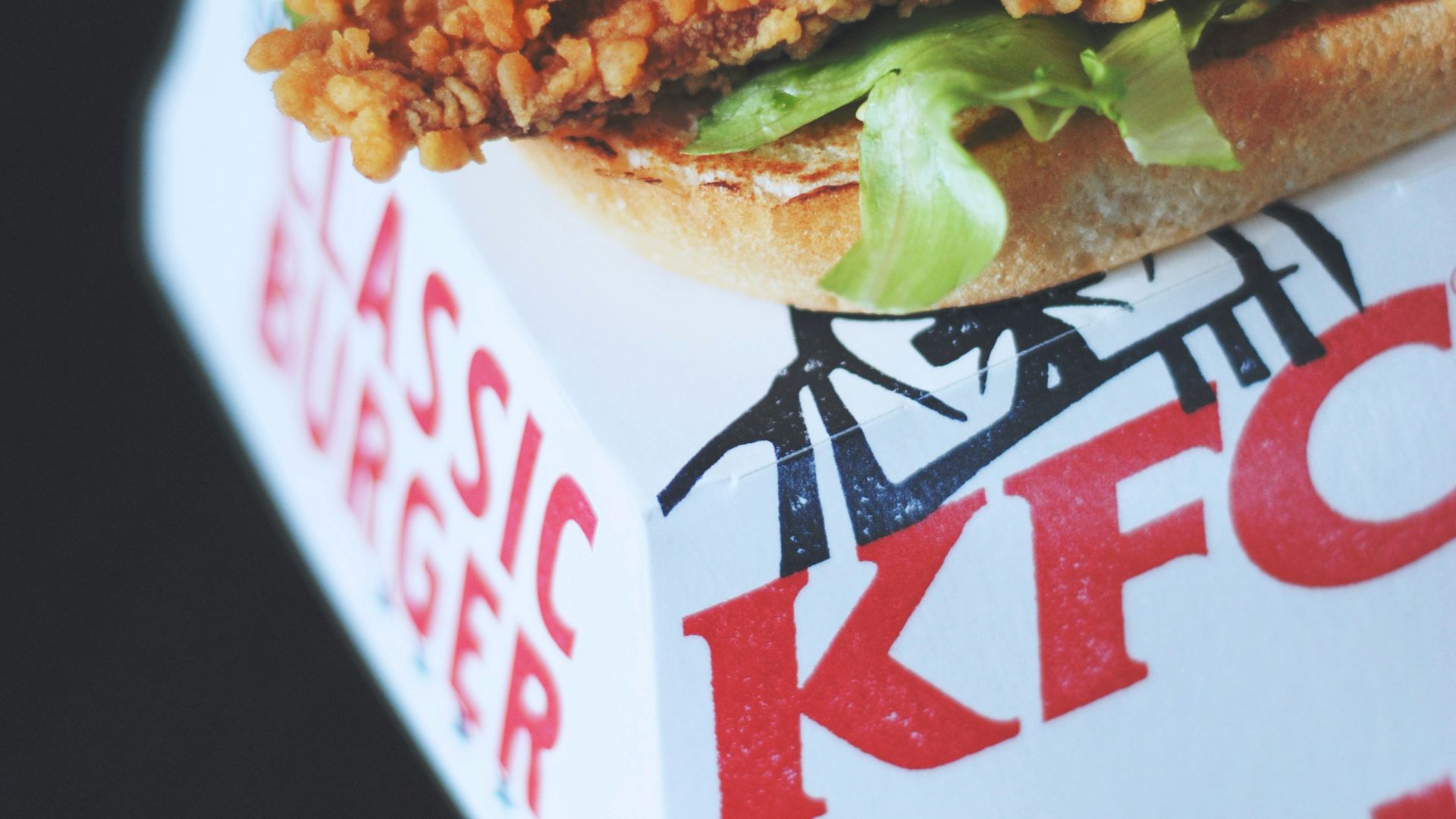 KFC hamburger and box