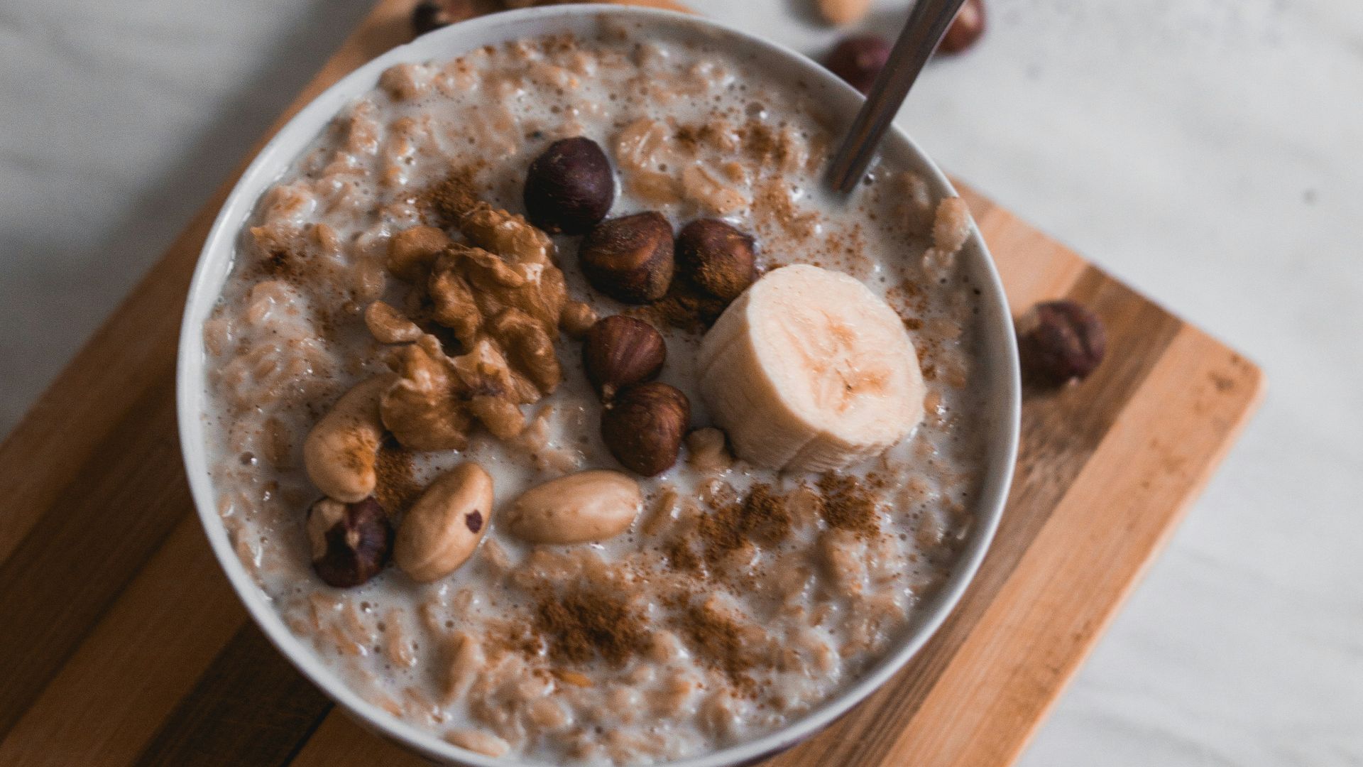 oatmeal in white bowl