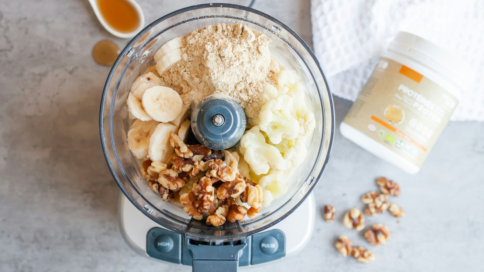 a blender filled with ingredients to make a smoothie