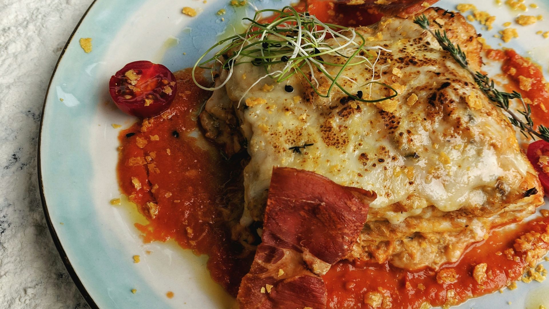 cooked food with sauce