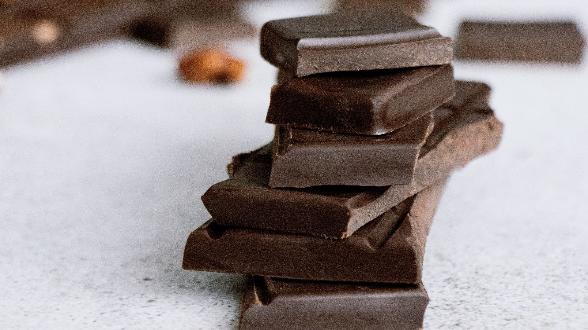 brown chocolate bars on white surface